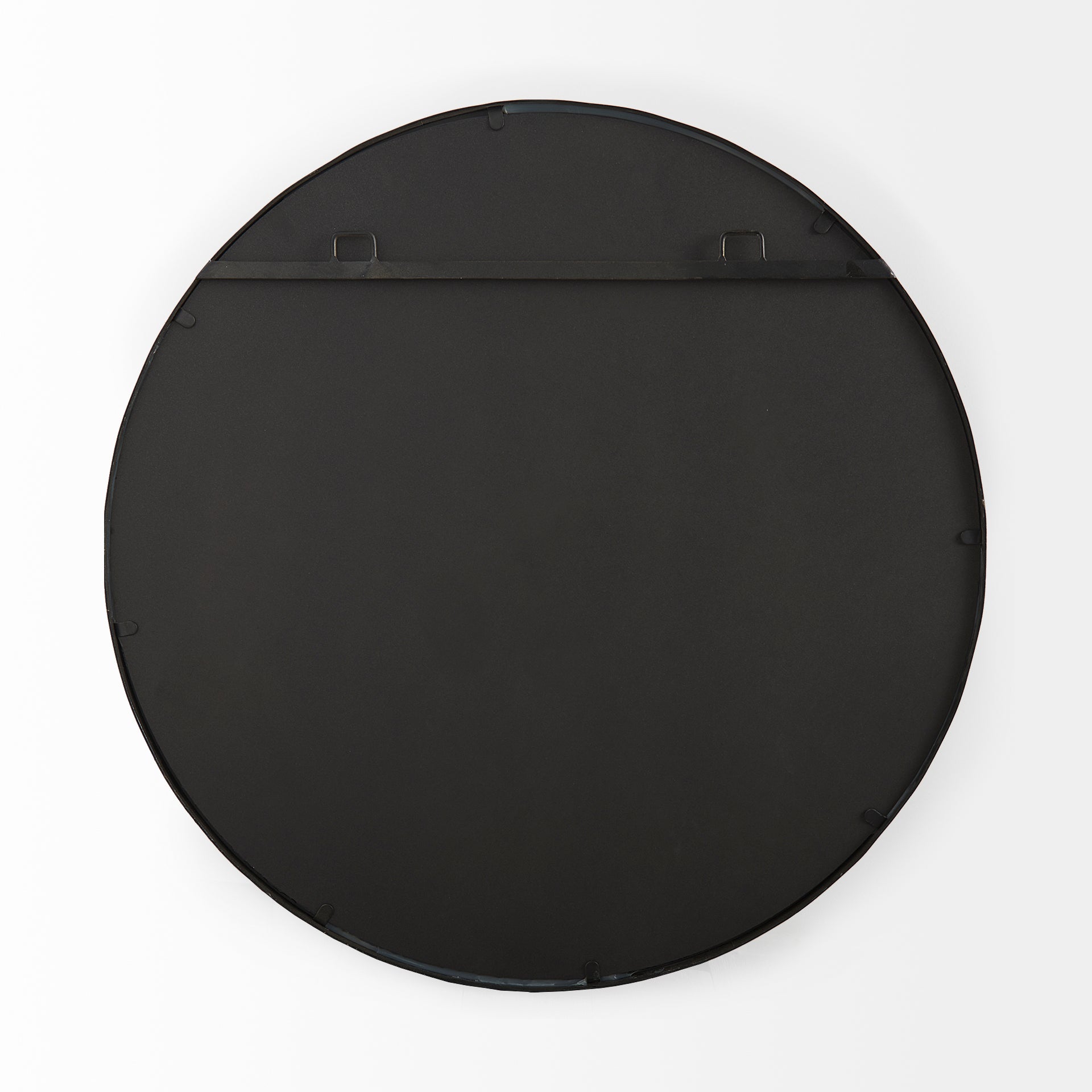 Adelaide 29.7" Gold Metal Scallop Edge Round Mirror - Central Designs