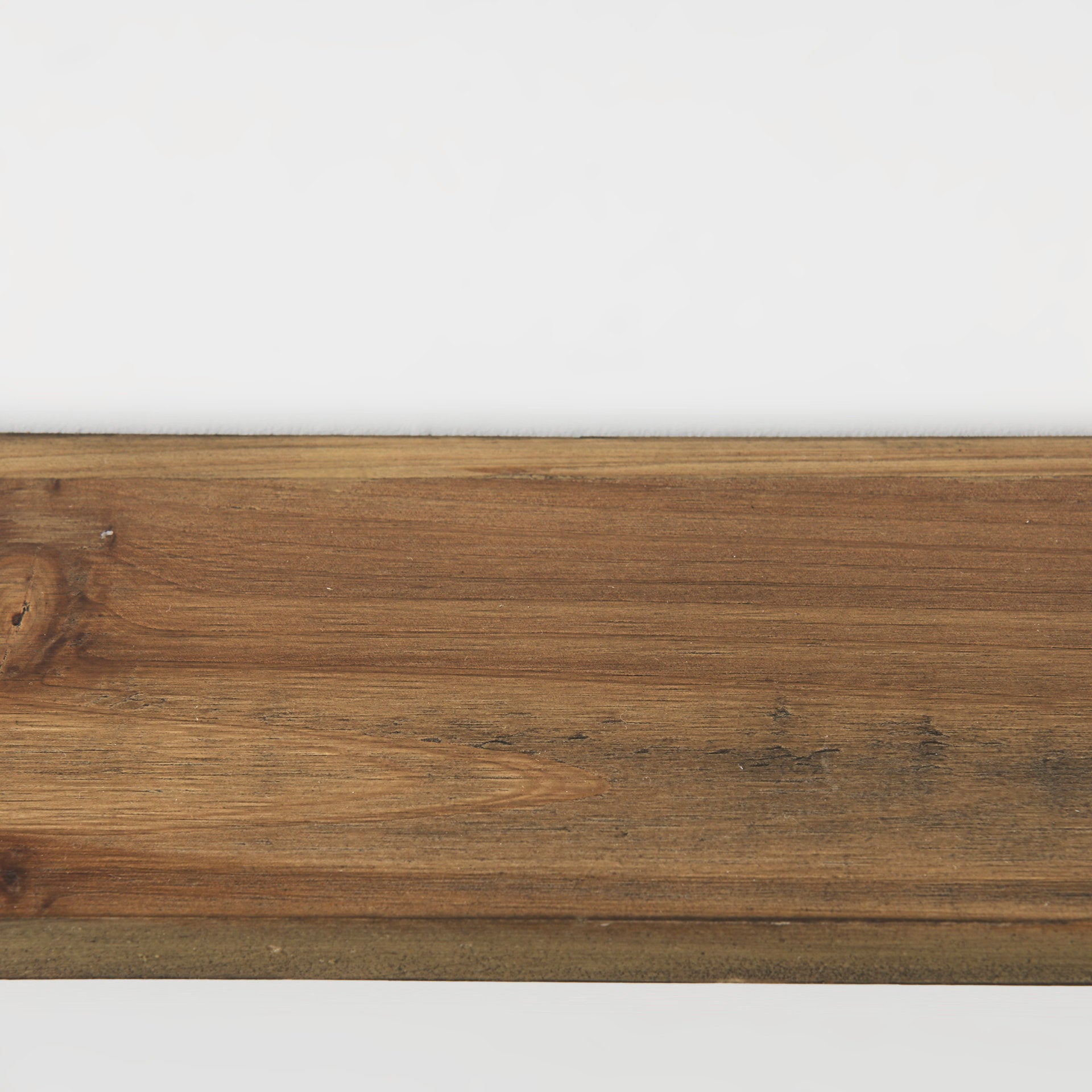 Cora 24.0L x 3.9W x 40.0H Black Metal Frame W/ Brown Wooden Shelf Rectangular Wall Mirror - Central Designs