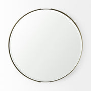 Adrianna 24.4" Gold Metal Round Mirror - Central Designs