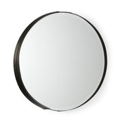 Adrianna 24.4" Black Metal Round Mirror - Central Designs