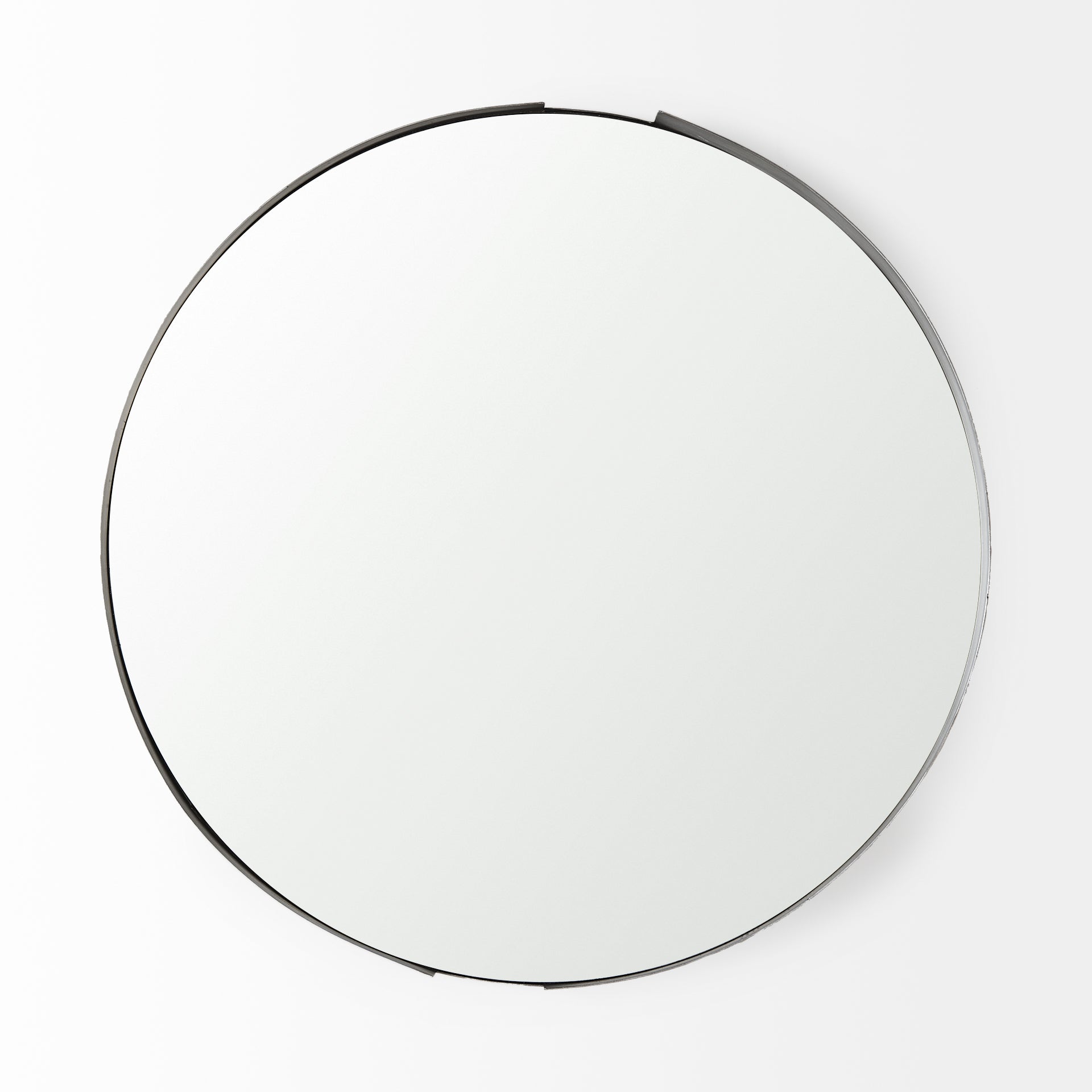 Adrianna 24.4" Black Metal Round Mirror