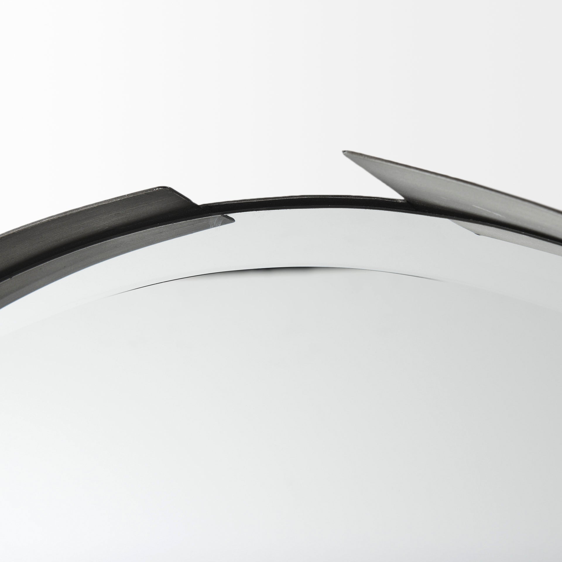 Adrianna 24.4" Black Metal Round Mirror - Central Designs