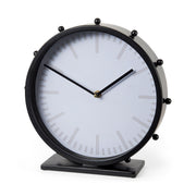 Marian 11.0L x 3.1W x 11.0H Black Studded Round Table Clock - Central Designs