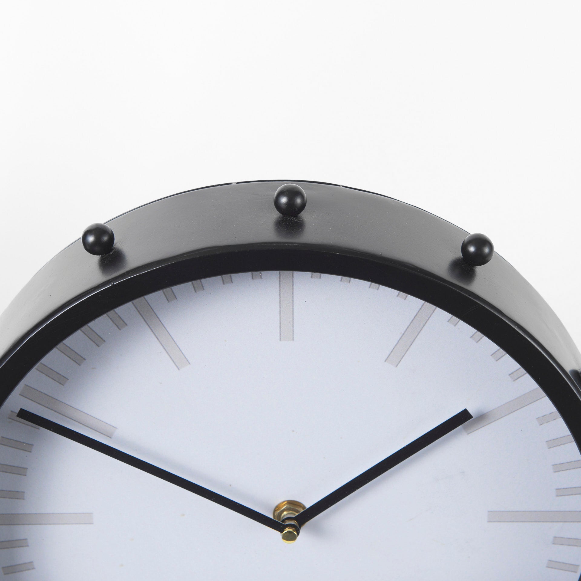 Marian 11.0L x 3.1W x 11.0H Black Studded Round Table Clock - Central Designs