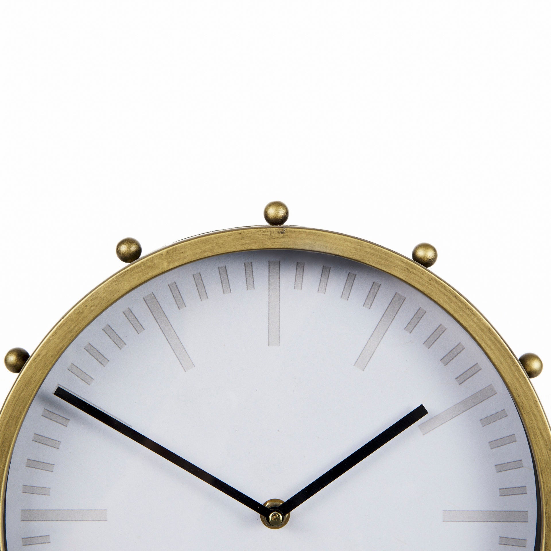 Marian 11.0L x 3.1W x 11.0H Gold Metal W/Studs Round Table Clock - Central Designs