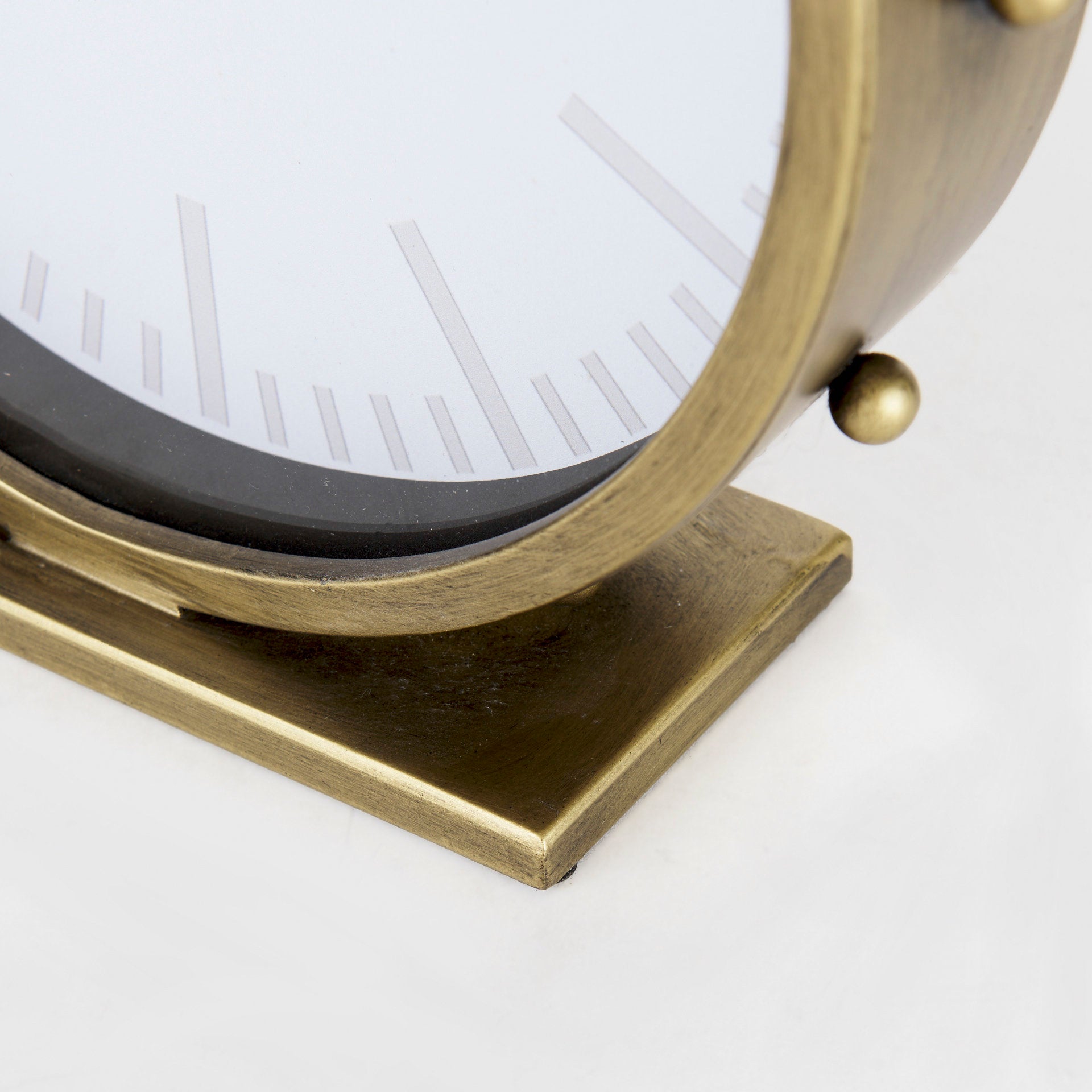 Marian 11.0L x 3.1W x 11.0H Gold Metal W/Studs Round Table Clock - Central Designs