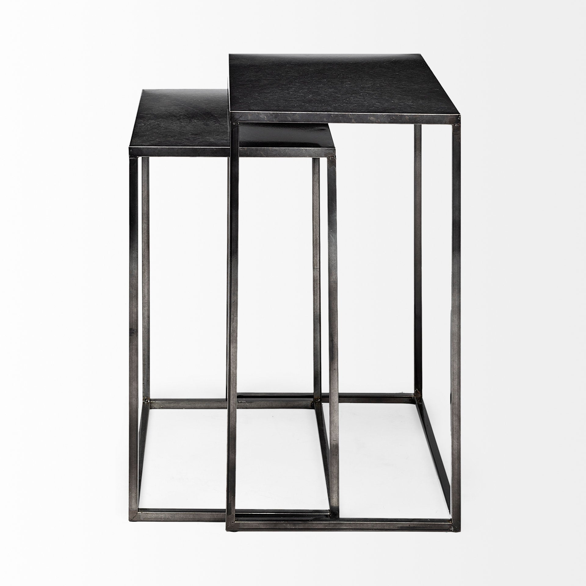 Kasey (Set of 2) 17.7L x 12.6W x 24.4H Galvanized Metal Nesting Accent Tables - Central Designs