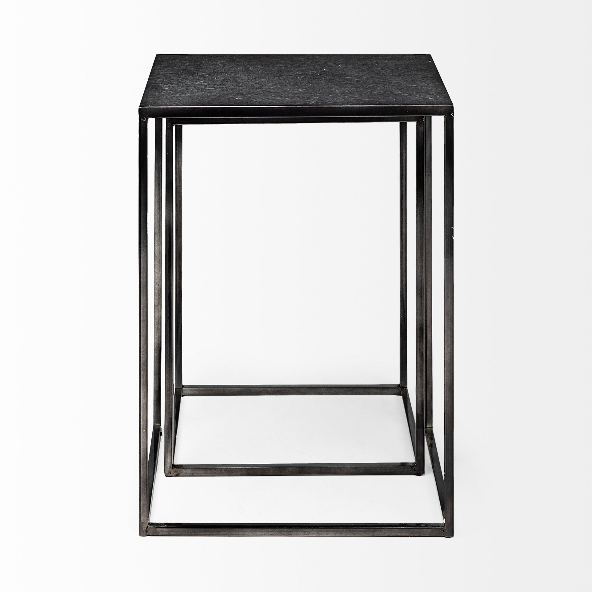 Kasey (Set of 2) 17.7L x 12.6W x 24.4H Galvanized Metal Nesting Accent Tables - Central Designs