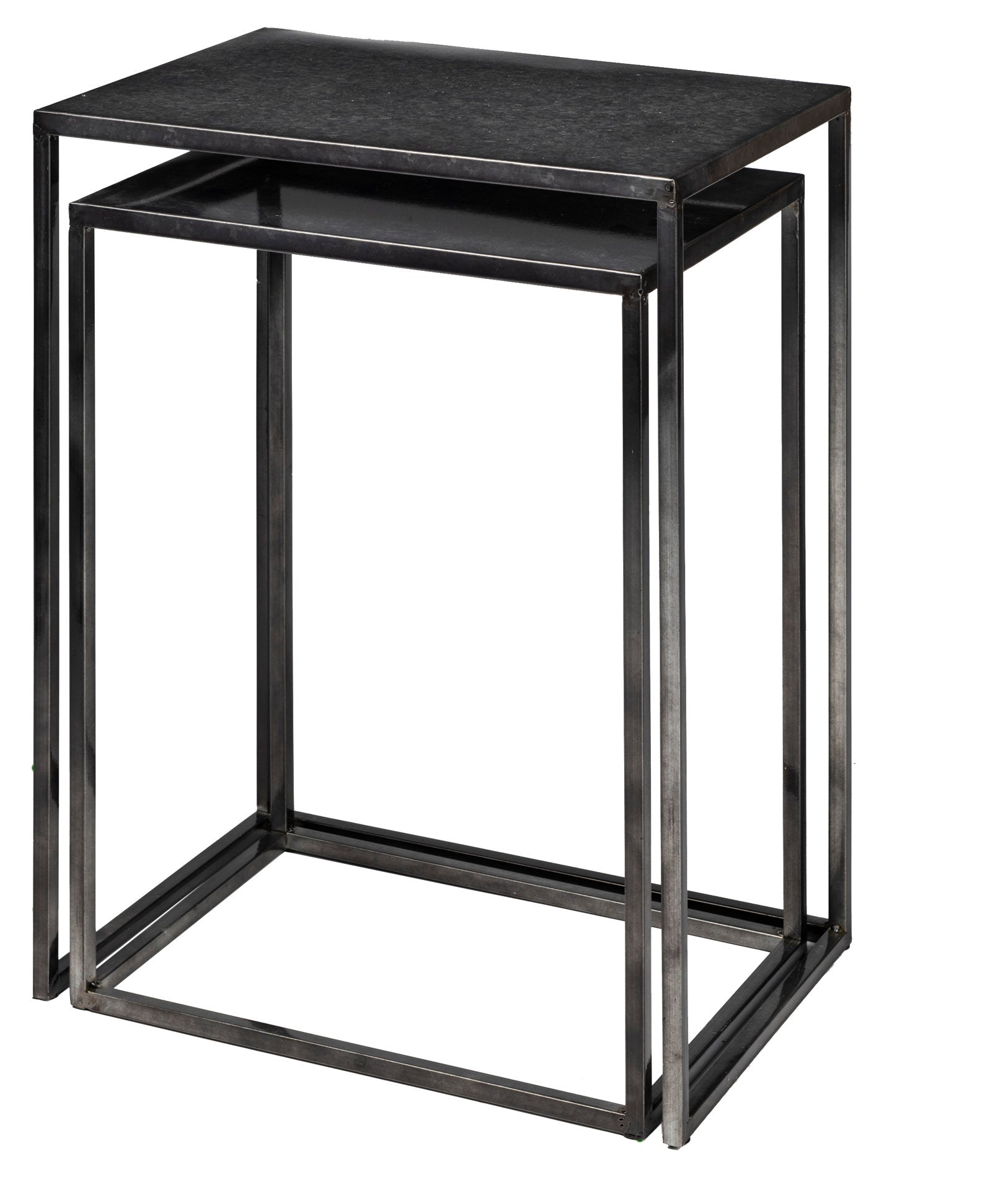 Kasey (Set of 2) 17.7L x 12.6W x 24.4H Galvanized Metal Nesting Accent Tables - Central Designs
