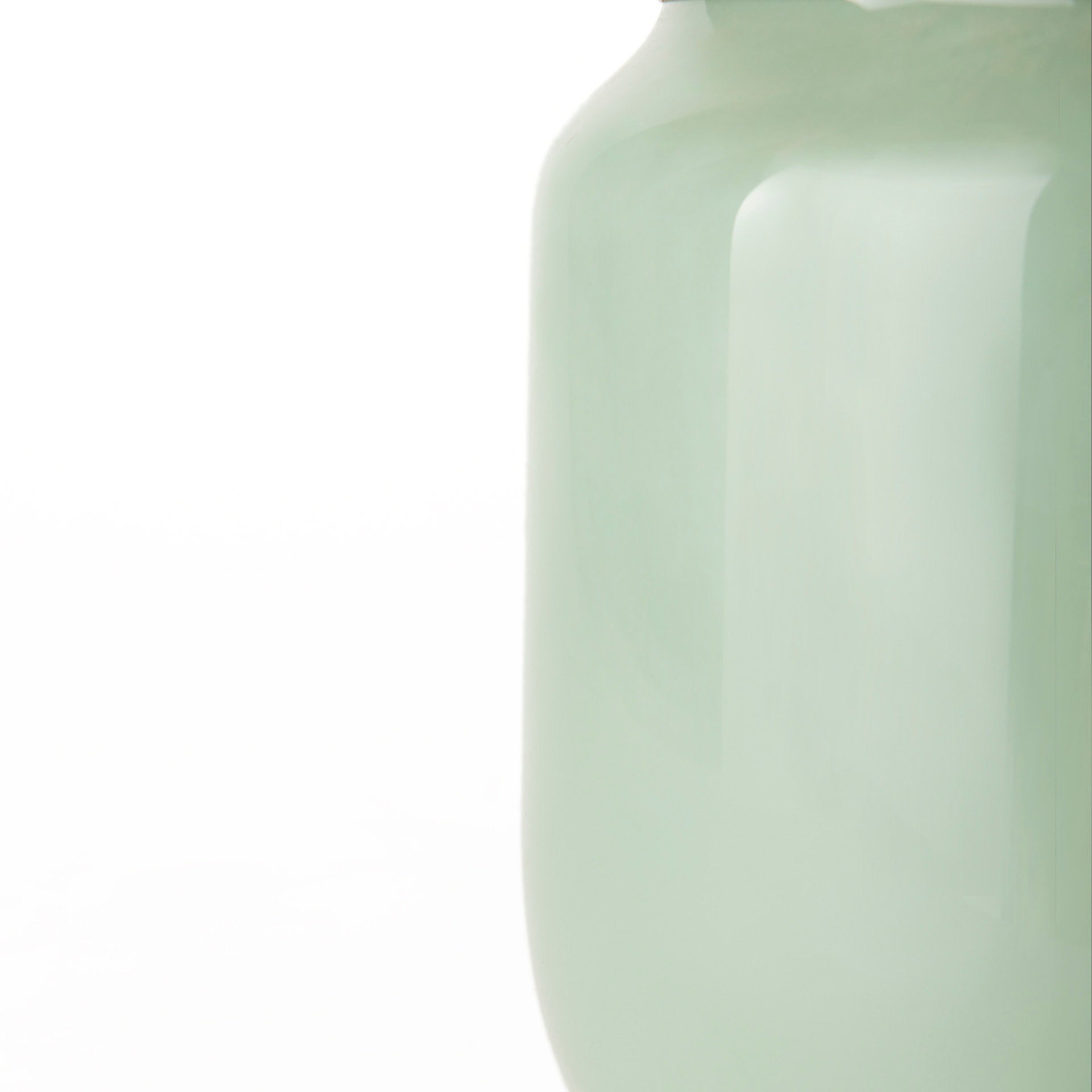 Minty Medium 8.7L x 8.7W x 12.4H Green Glass Vase W/Matte Gold Metal Neck Cuff - Central Designs