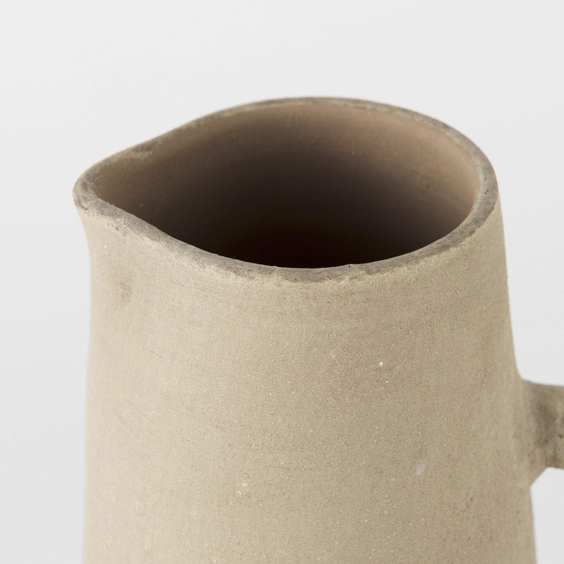 Garand Small 13H Two - Toned White Natural Ceramic Jug - Central Designs