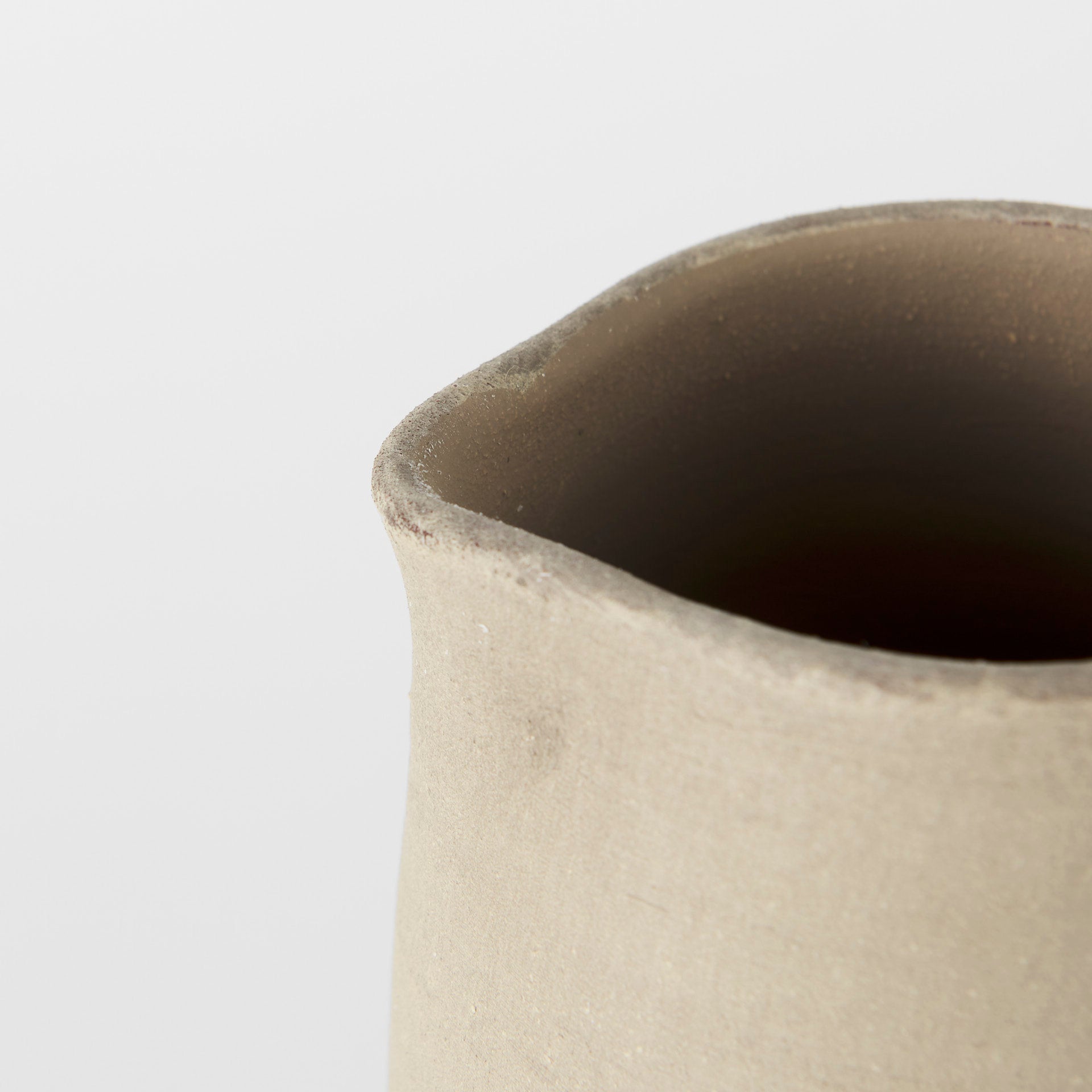 Garand Small 13H Two - Toned White Natural Ceramic Jug - Central Designs