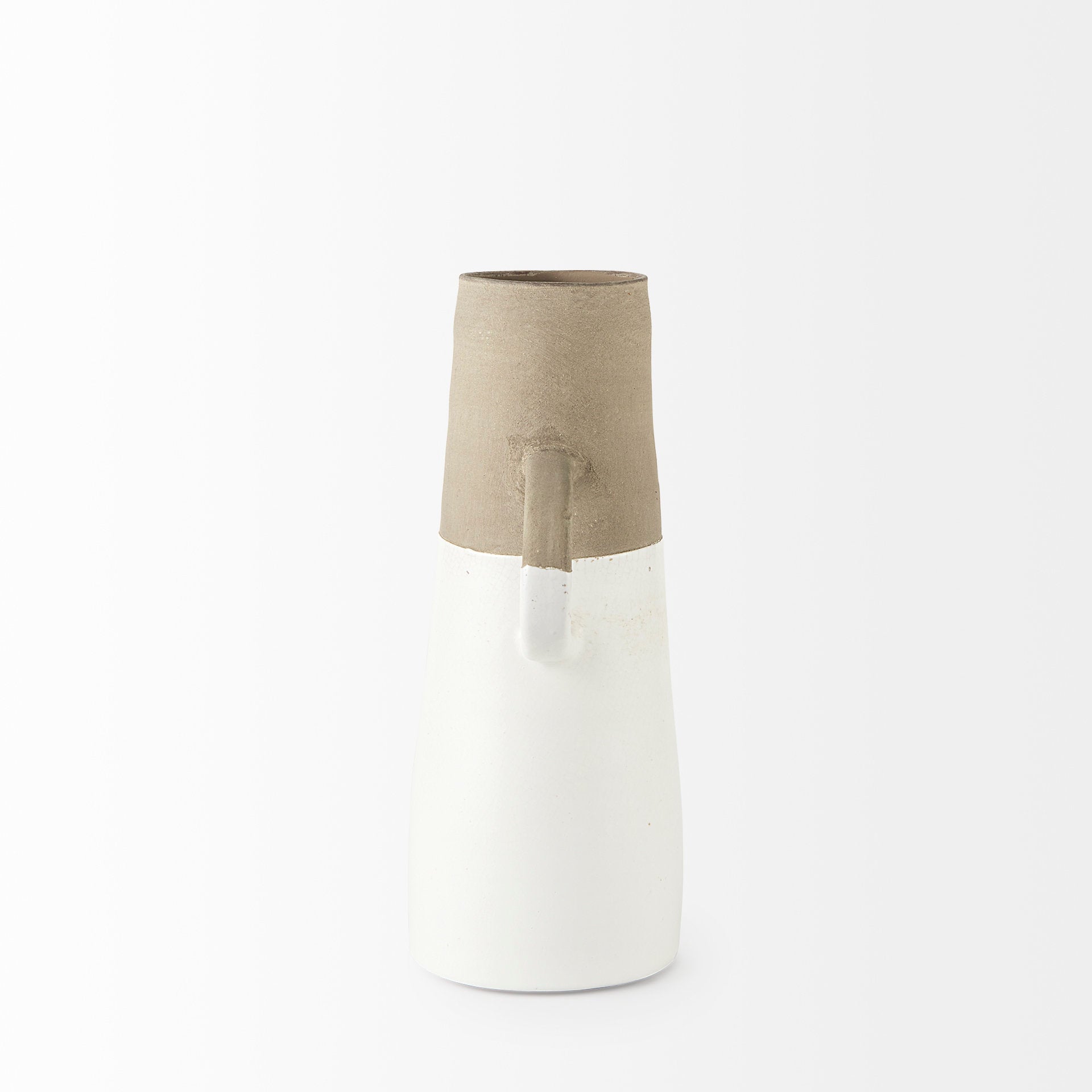 Garand Medium 15H Two - Toned White Natural Ceramic Jug - Central Designs