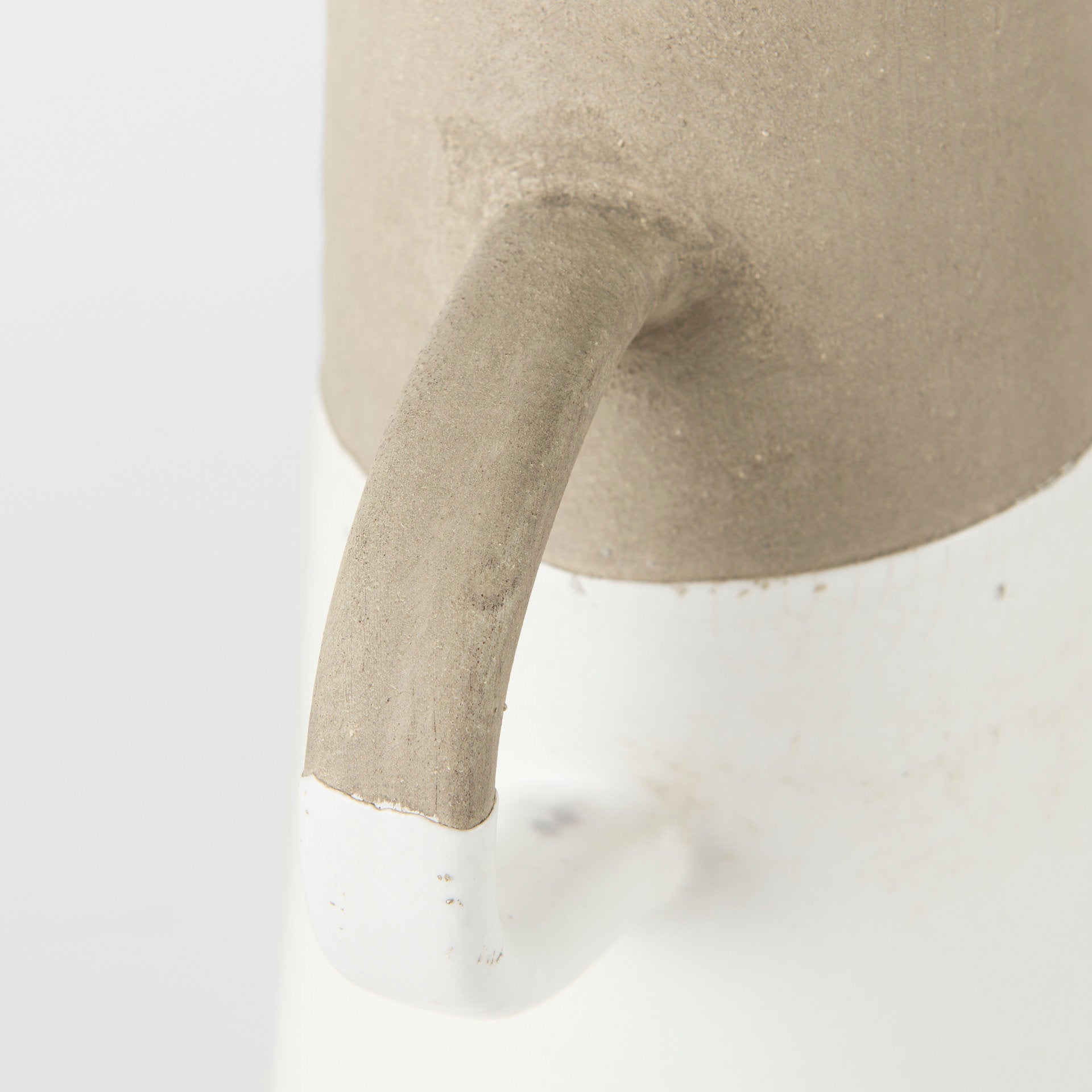 Garand Medium 15H Two - Toned White Natural Ceramic Jug - Central Designs