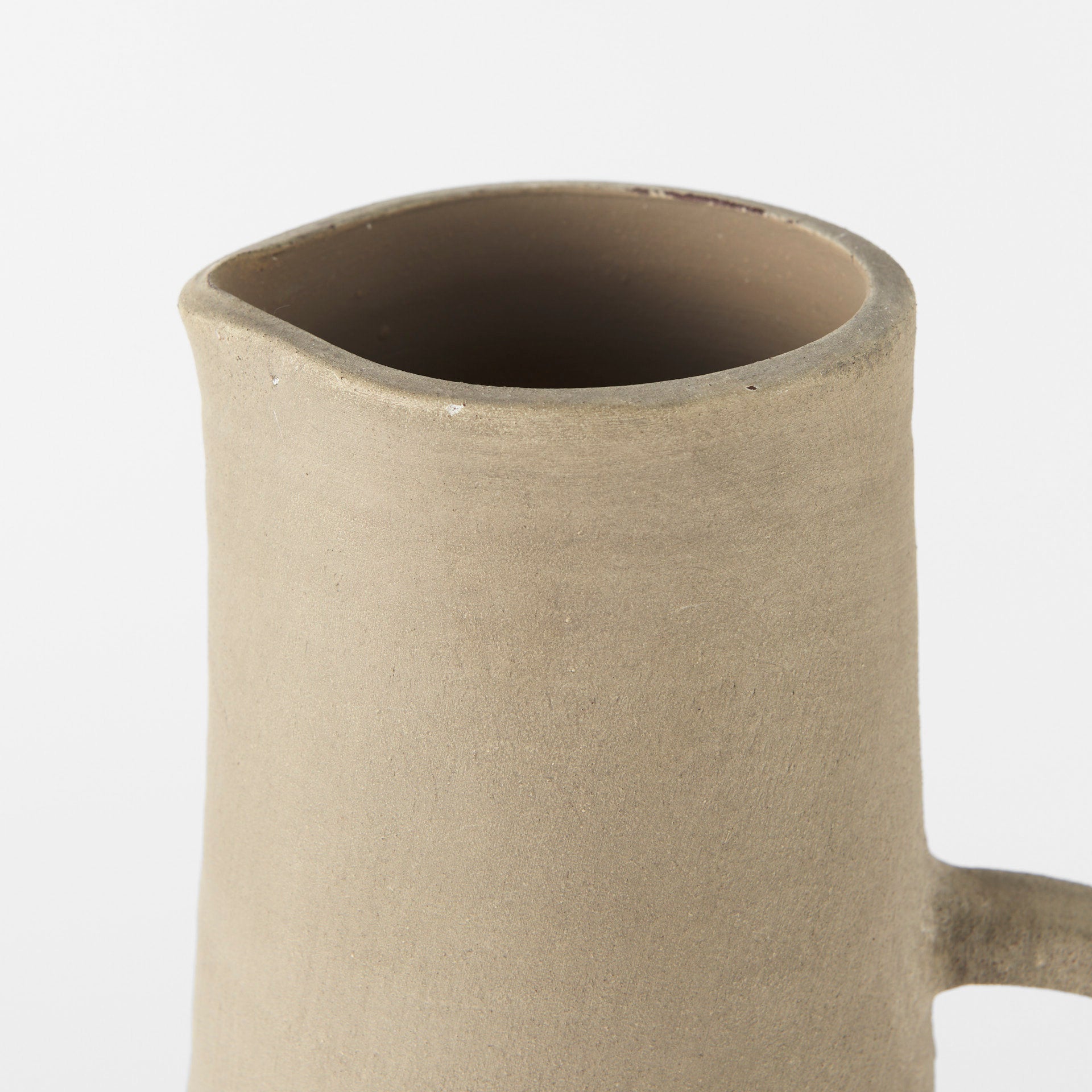 Garand Large 18.8H Two - Toned White Natural Ceramic Jug - Central Designs