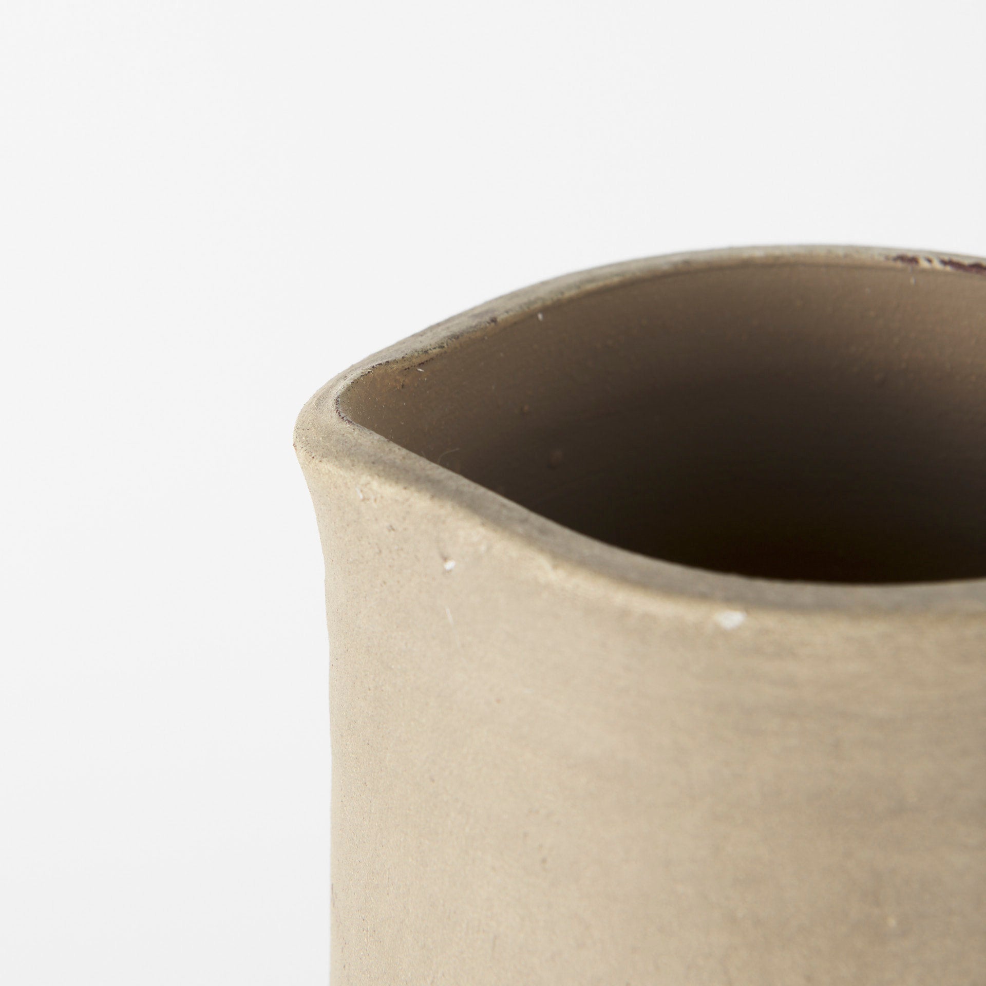Garand Large 18.8H Two - Toned White Natural Ceramic Jug - Central Designs