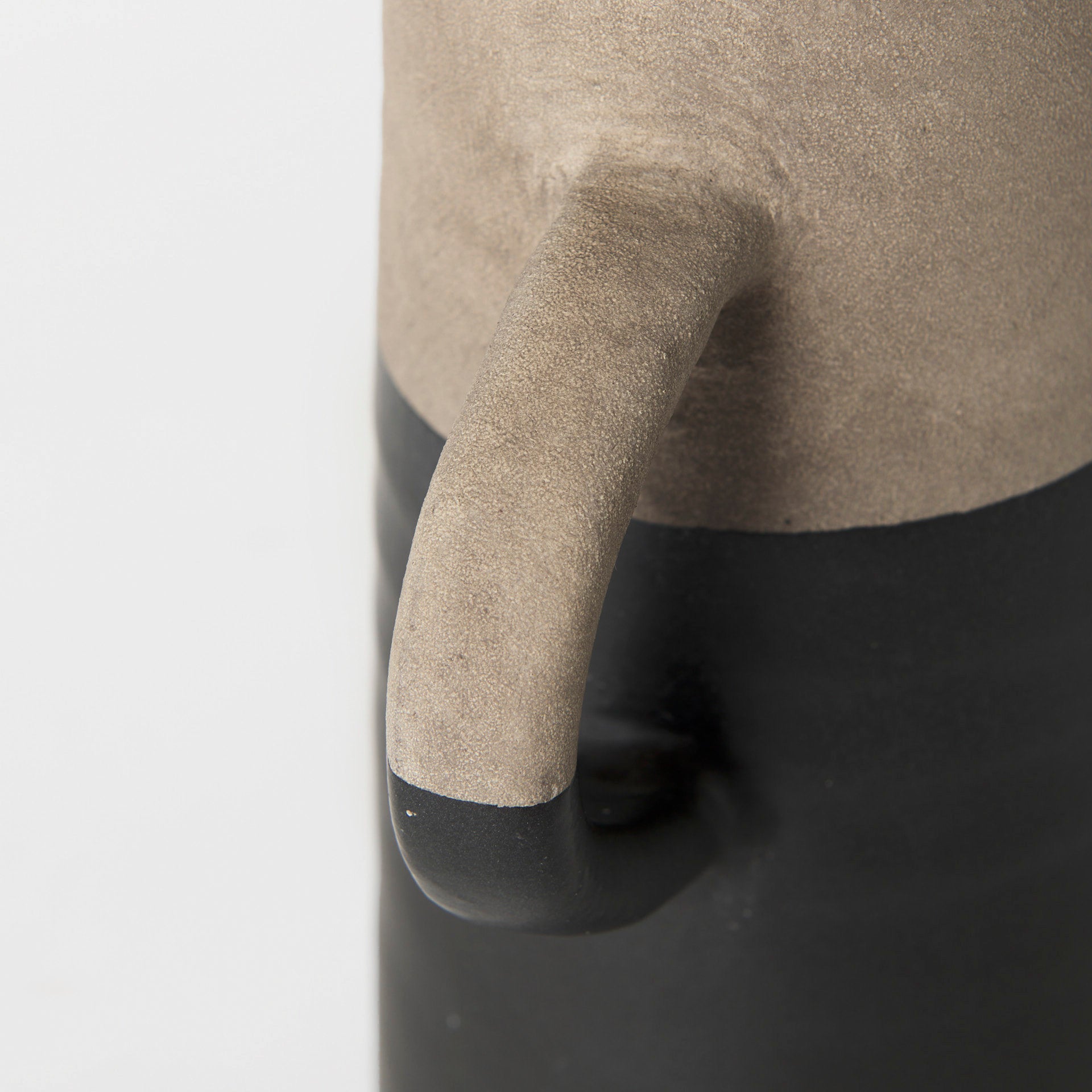 Garand Small 13H Two - Toned Black/Natural Ceramic Jug - Central Designs