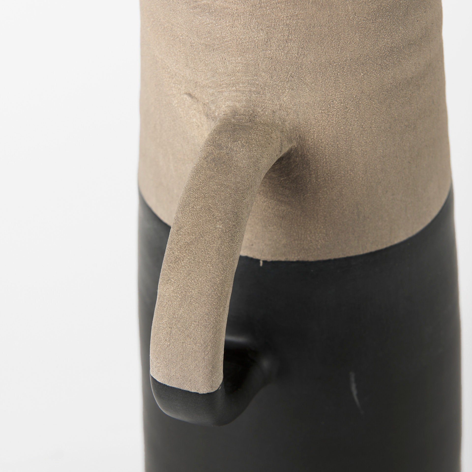Garand Medium 15H Two - Toned Black/Natural Ceramic Jug - Central Designs