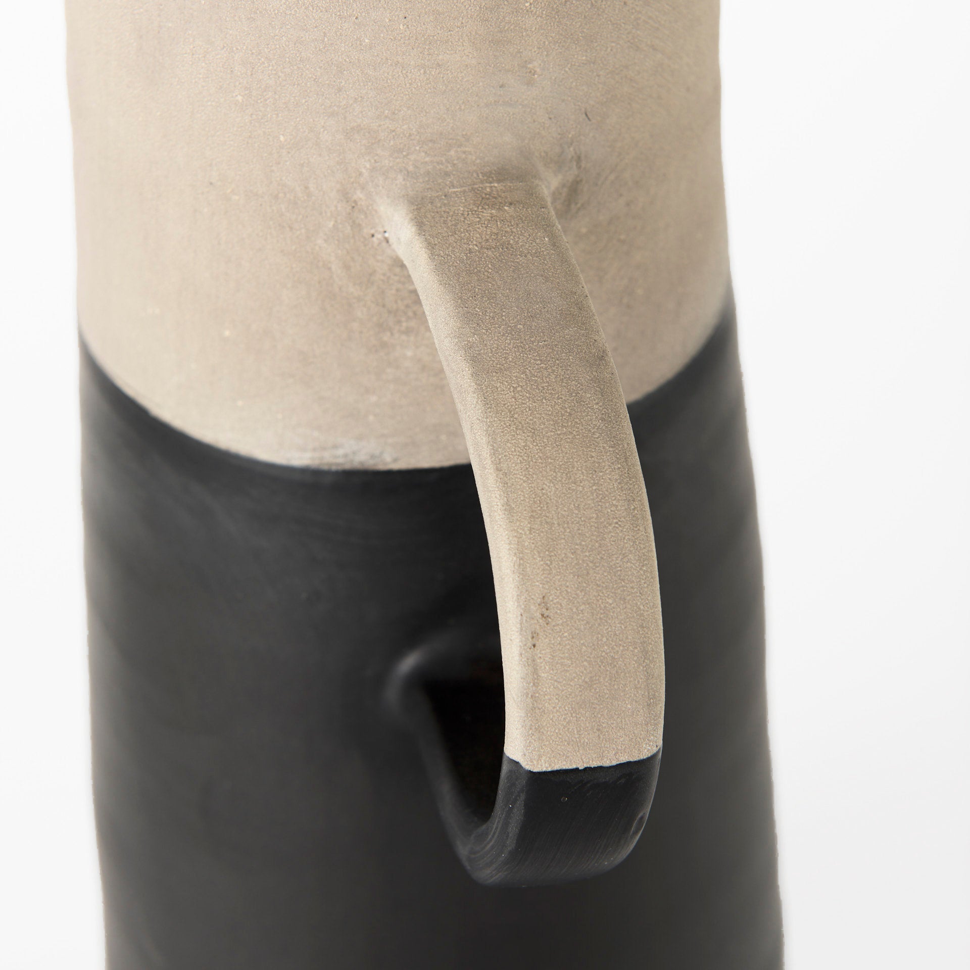 Garand Large 18.8H Two - Toned Black/Natural Ceramic Jug - Central Designs