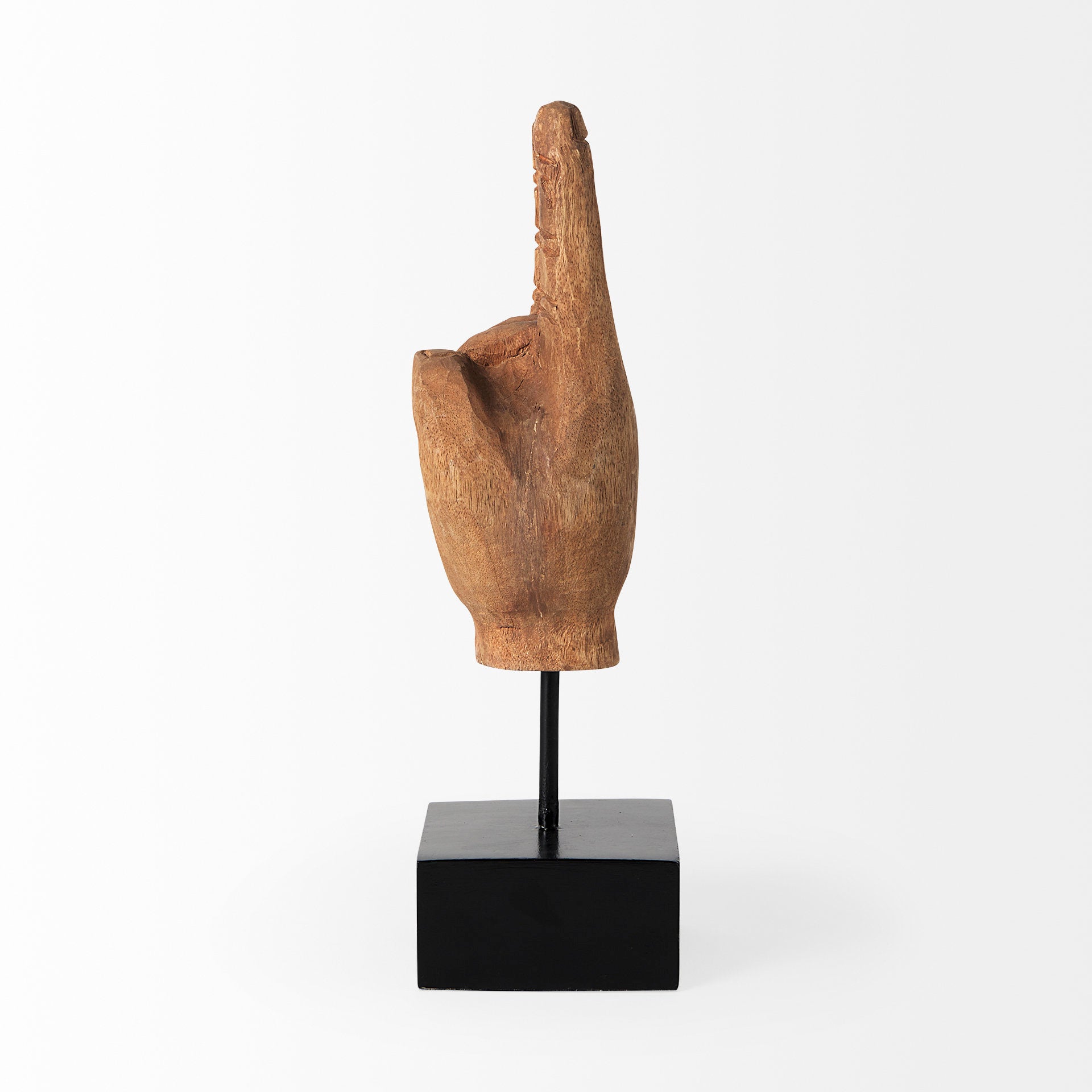 Saxum 4L x 4W Natural Wooden Carved Hang Loose Hand - Central Designs