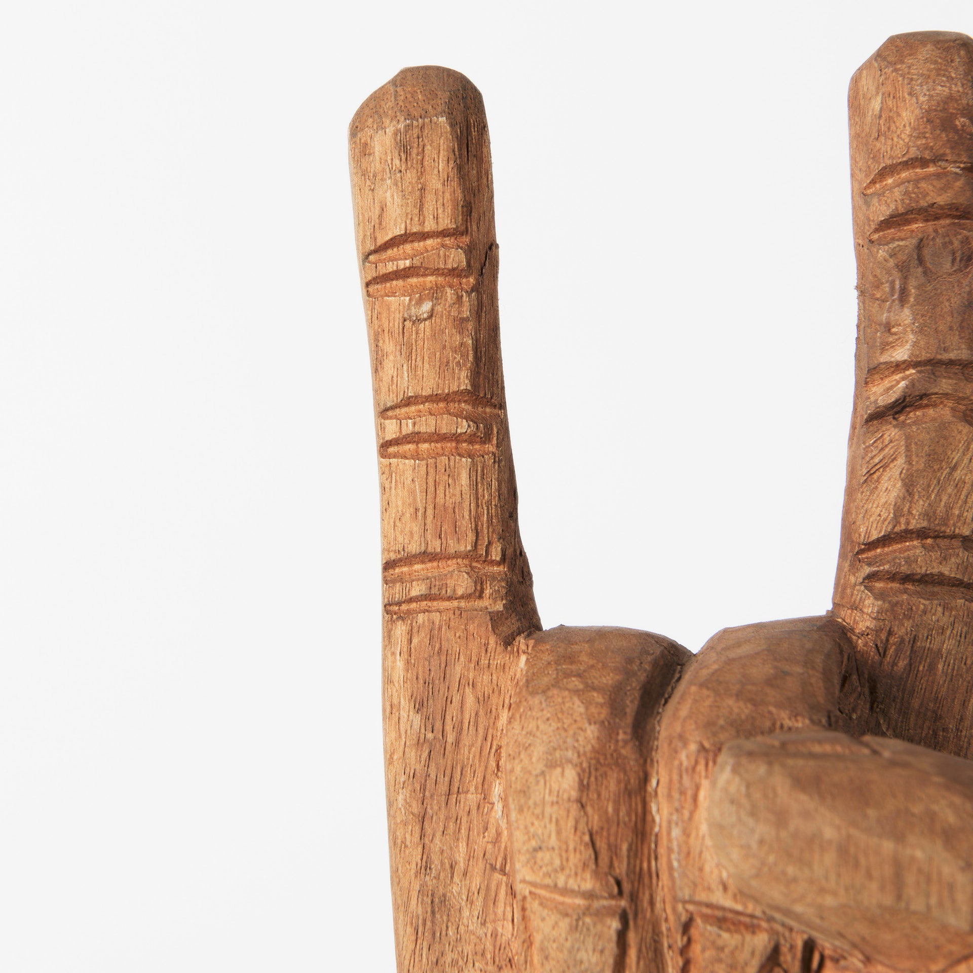 Saxum 4L x 4W Natural Wooden Carved Hang Loose Hand - Central Designs