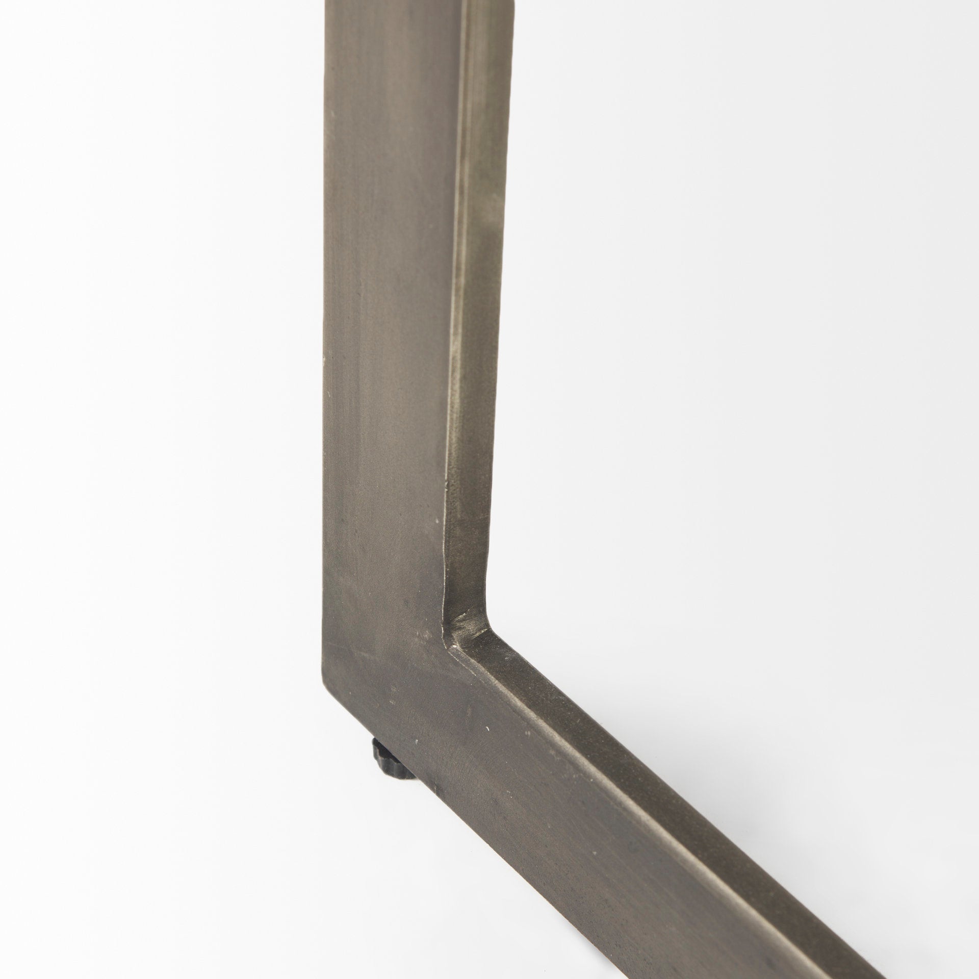 Faye 14L x 18W x 26H Medium Brown Wood W/ Antique Nickel Finished Metal Base C Side Table - Central Designs