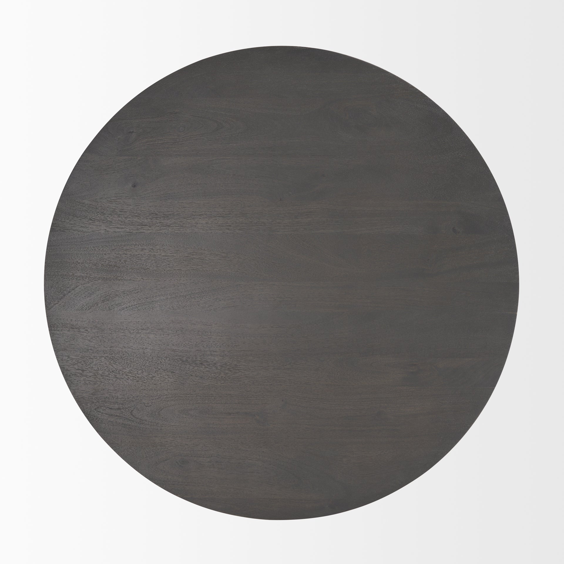 Maxwell 34L x 34W x 16H Dark Brown Wood W/ Black Metal Pedestal Base Round Coffee Table - Central Designs