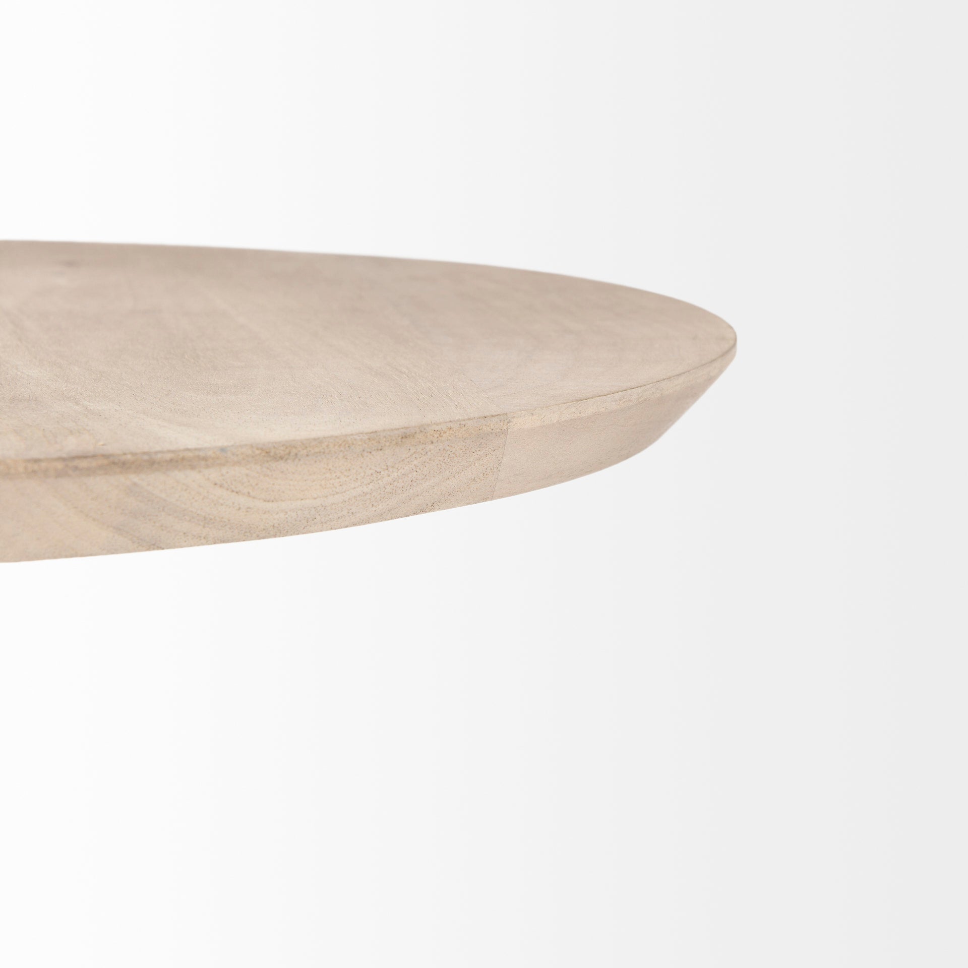 Maxwell 20" Round Light Brown Wood w/ Gold Metal Pedestal Side Table - Central Designs