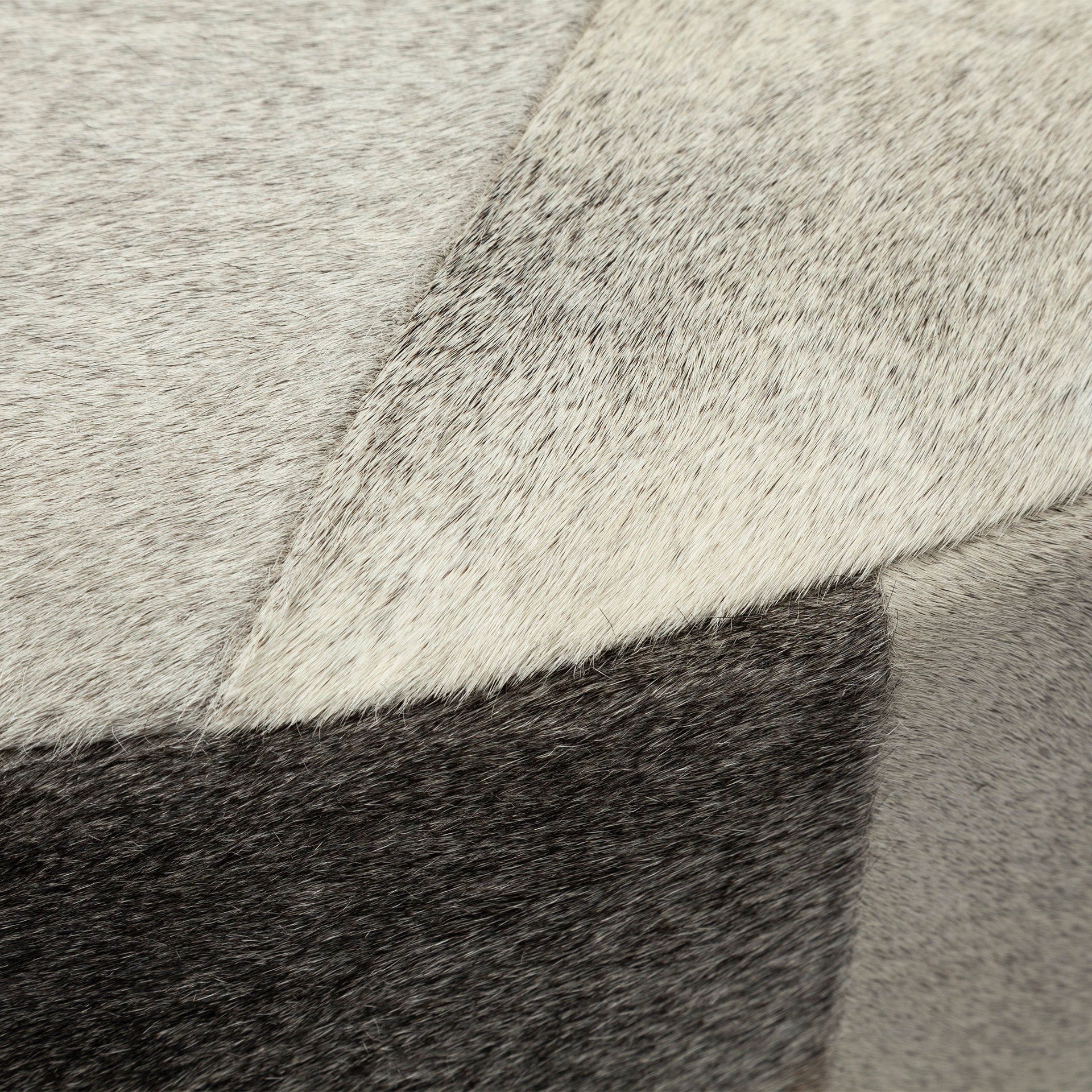 Zahavi 36" Gray Hair - On - hide W/Metal Base Ottoman - Central Designs