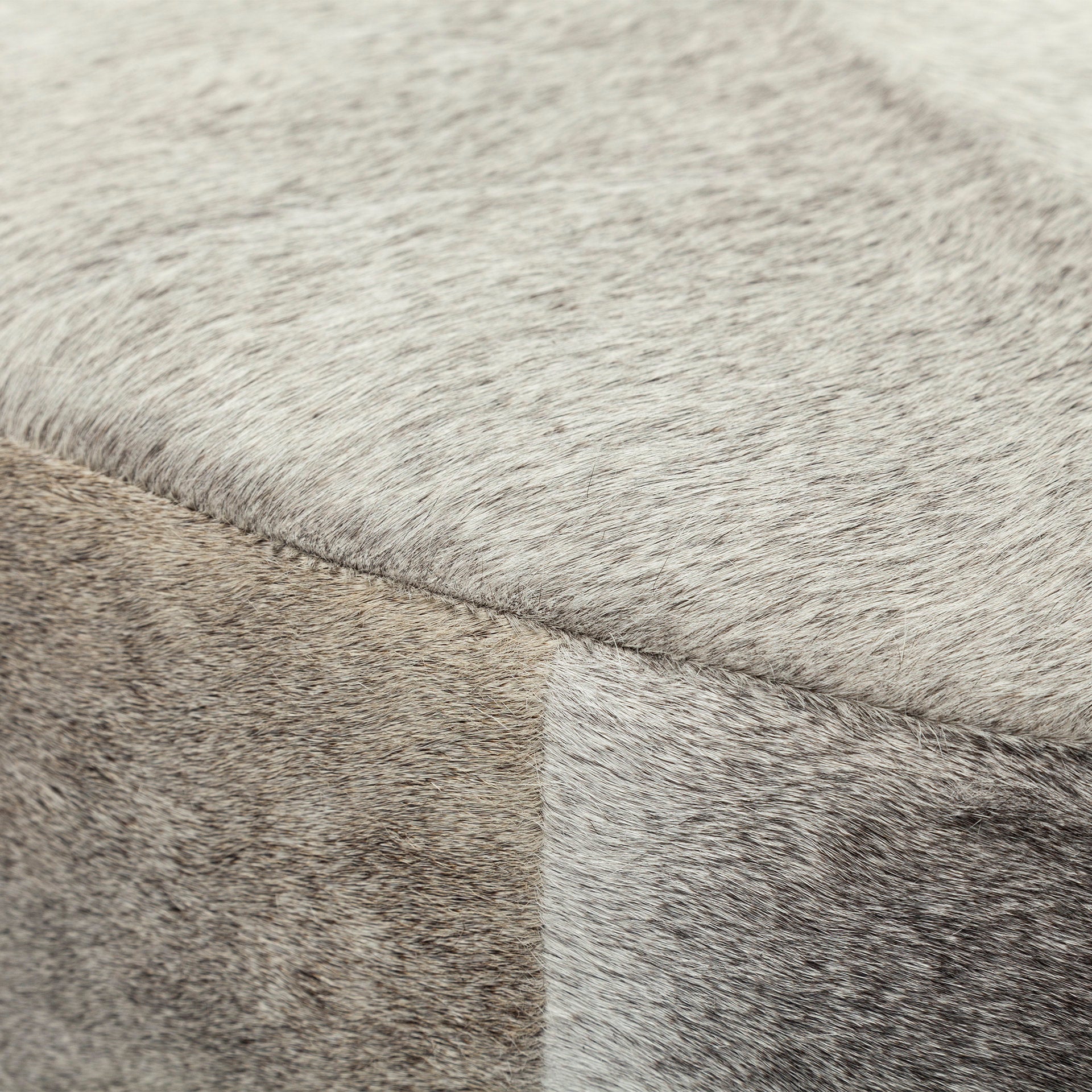 Zahavi 36" Gray Hair - On - hide W/Metal Base Ottoman - Central Designs