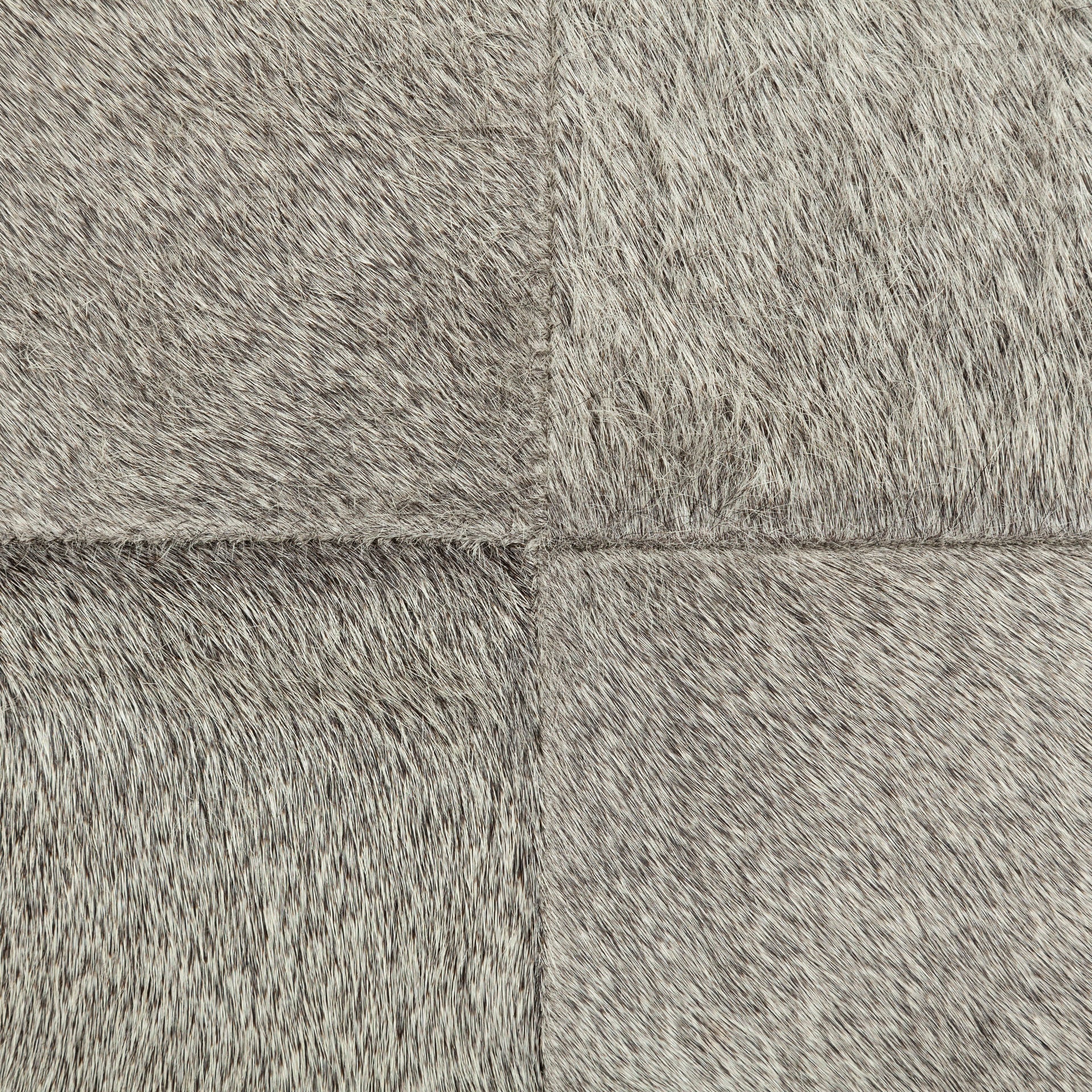 Zahavi I 20" Grey - toned hair - on - hide ottoman - Central Designs