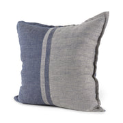 Aubrielle 20L x 20W Gray and Blue Fabric Color Blocked Decorative Pillow Cover - Central Designs