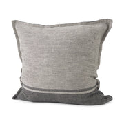 Zadie 20L x 20W Light Gray and Dark Gray Fabric Color Blocked Decorative Pillow Cover - Central Designs