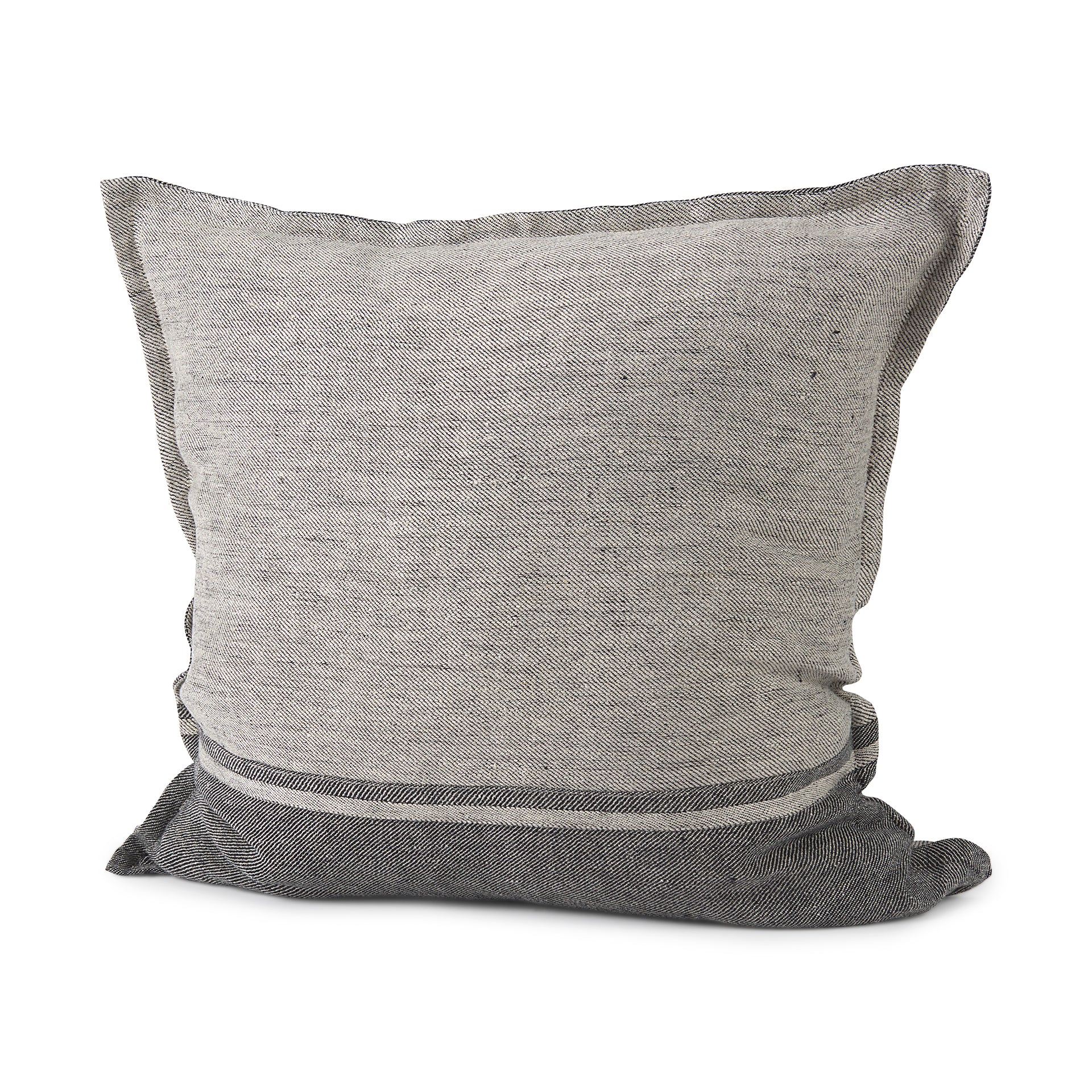 Zadie 20L x 20W Light Gray and Dark Gray Fabric Color Blocked Decorative Pillow Cover - Central Designs