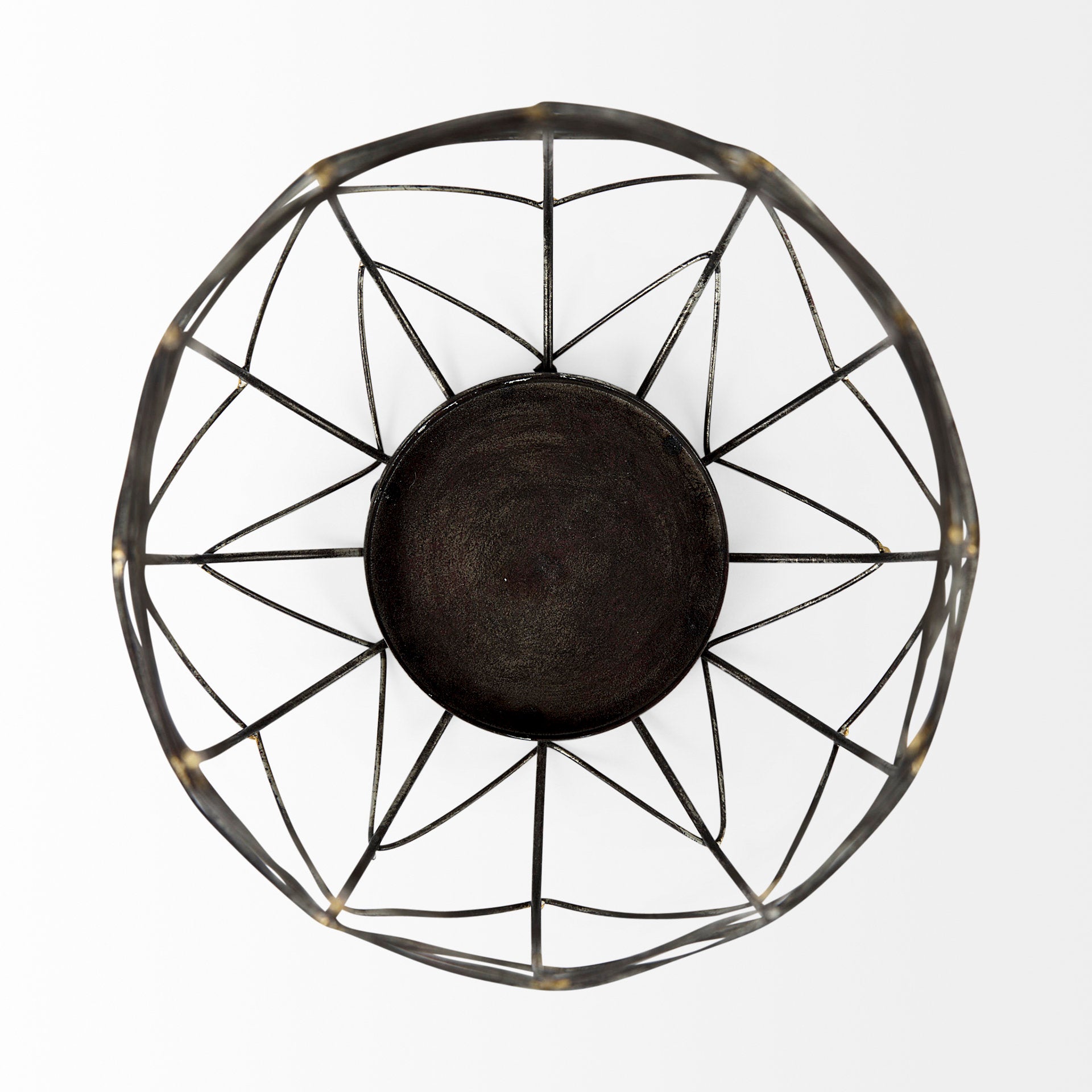 Petiole I Small Gold Toned Metal Table Candle Holder