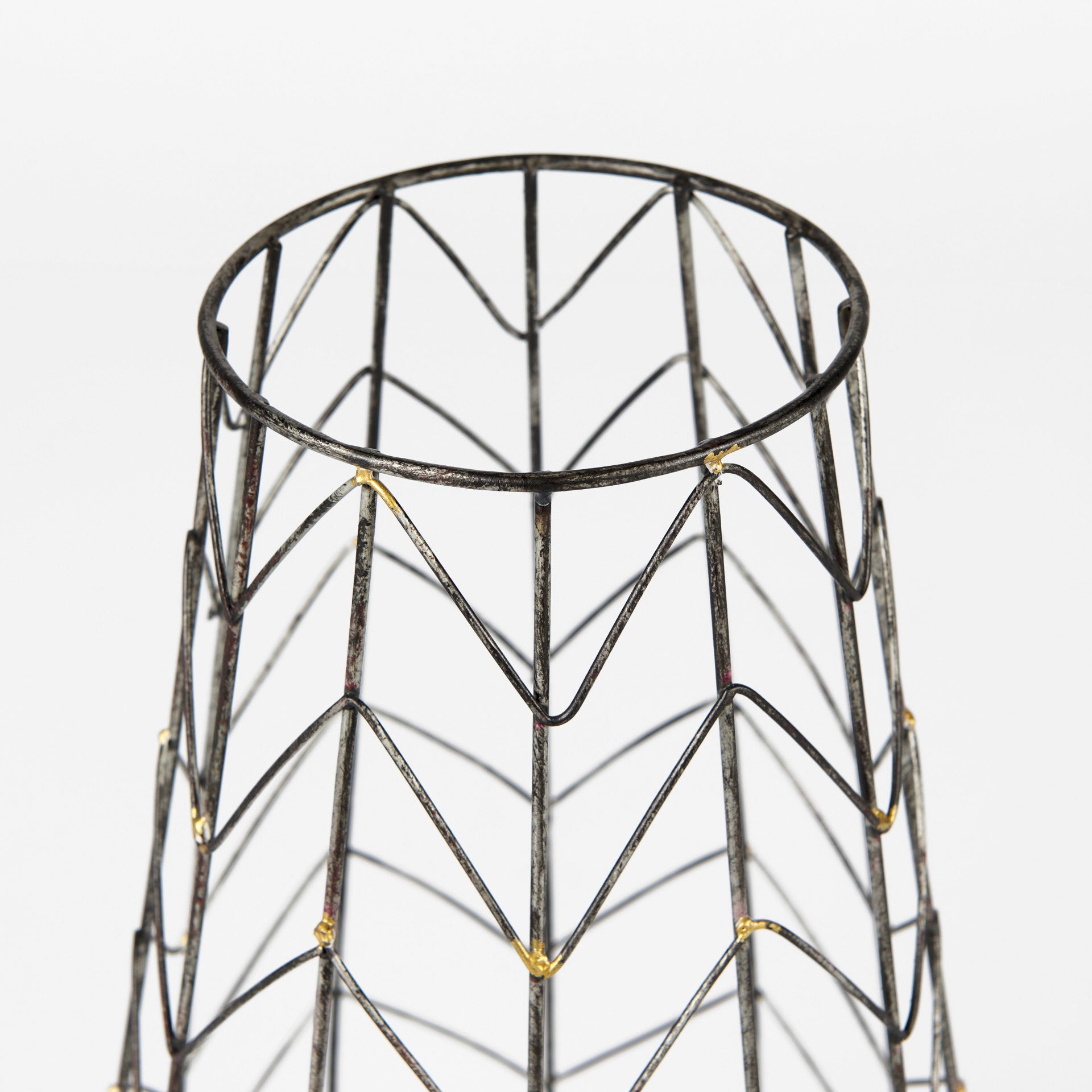 Petiole I Small Gold Toned Metal Table Candle Holder - Central Designs