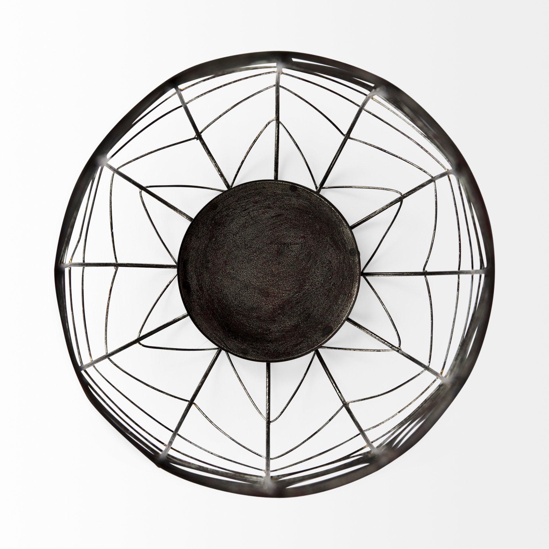 Petiole II Large Gold Toned Metal Table Candle Holder