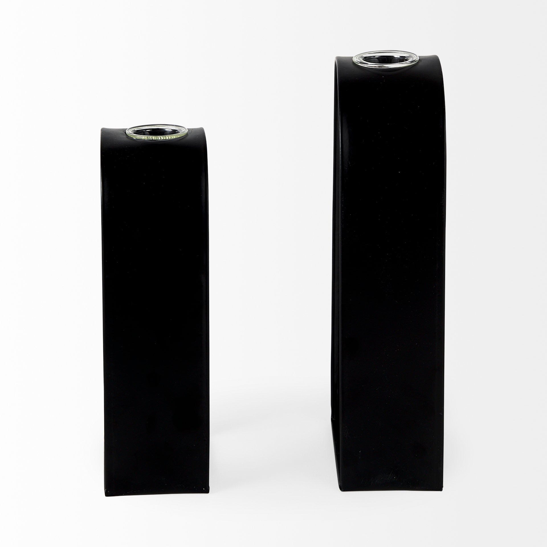 Boyer 5.1L x 3.0W x 12.0H Black Metal W/Glass Set of Two Test Tube Decorative Objects - Central Designs