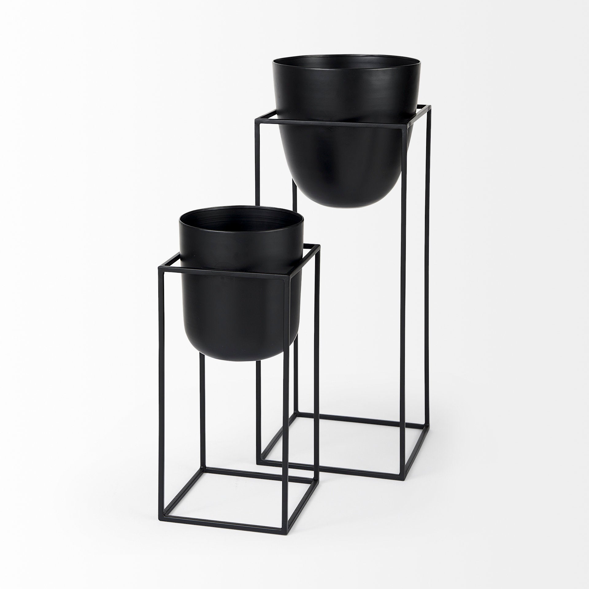 Bumble (Set of 2) 12L x 12W x 32H Black Plant Stands - Central Designs