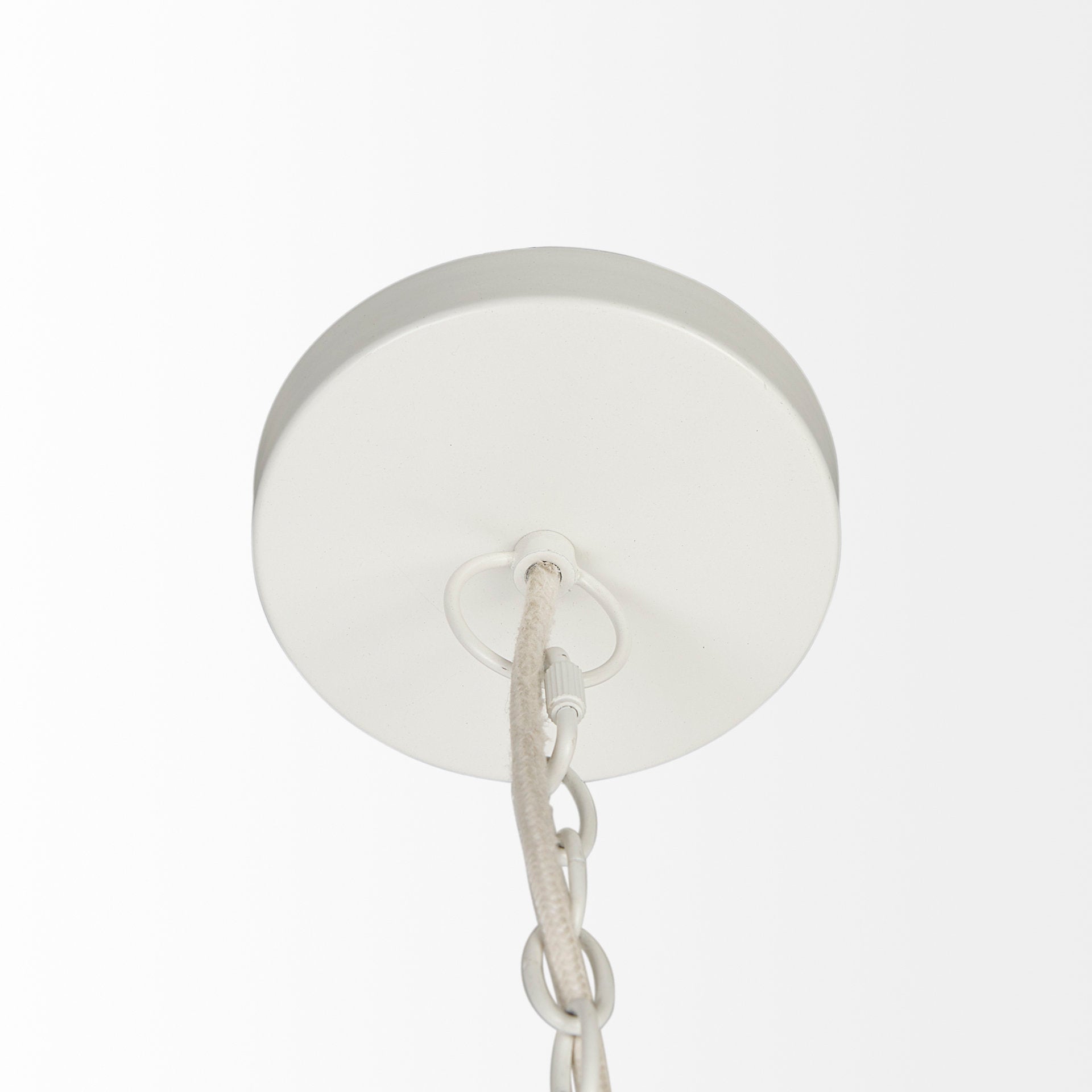 Theta 30.0 L x 30.0 W x 15.0 H White - Washed Beaded Chandelier - Central Designs