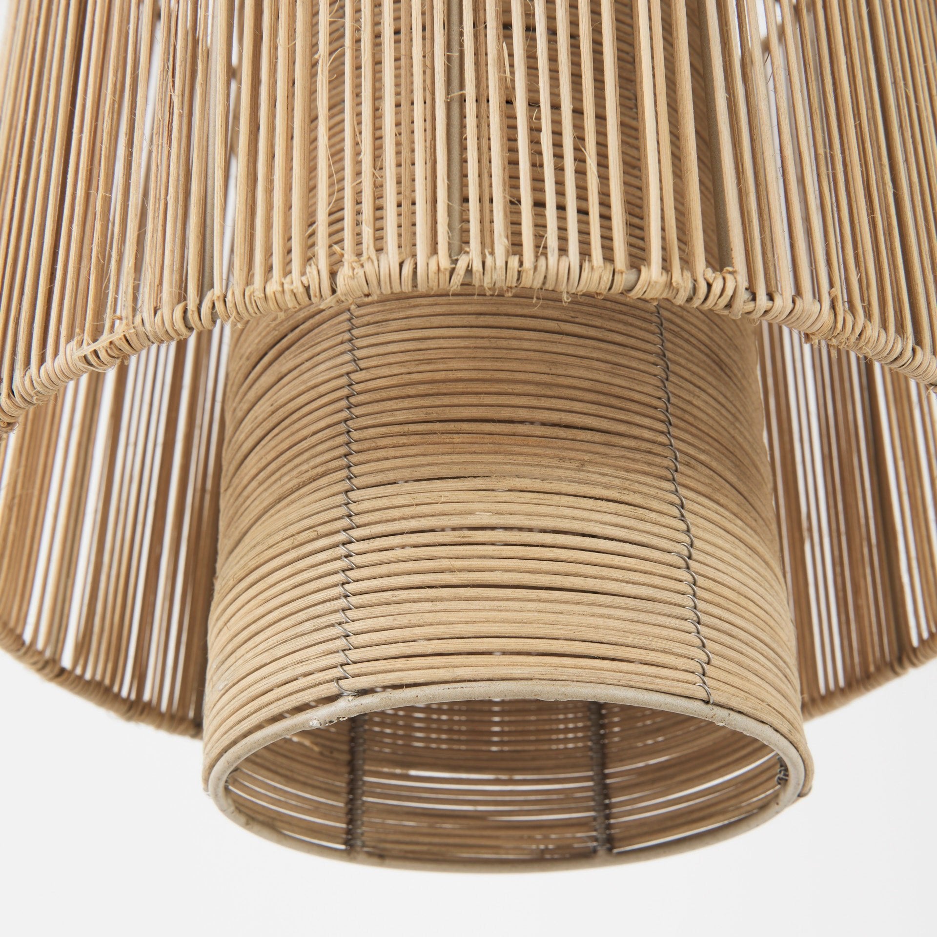 Aviario 14.2 L x 14.2 W x 14.2 H Natural Cane Cylindrical Pendant Light - Central Designs