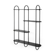 Decimus 36.6L x 8.7W x 45.7H Black Metal Wall Mounted 3 Tiered Shelf - Central Designs