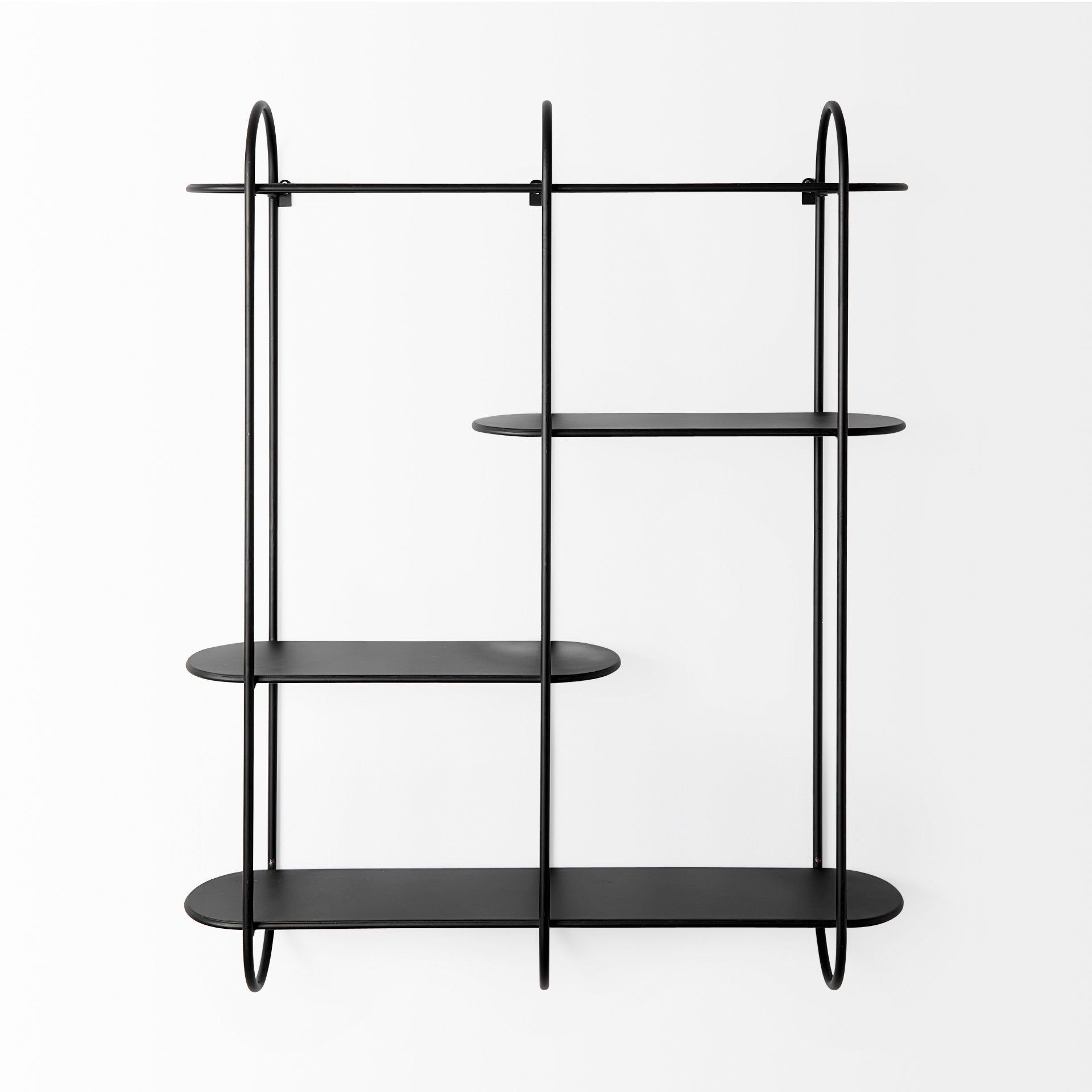 Decimus 36.6L x 8.7W x 45.7H Black Metal Wall Mounted 3 Tiered Shelf