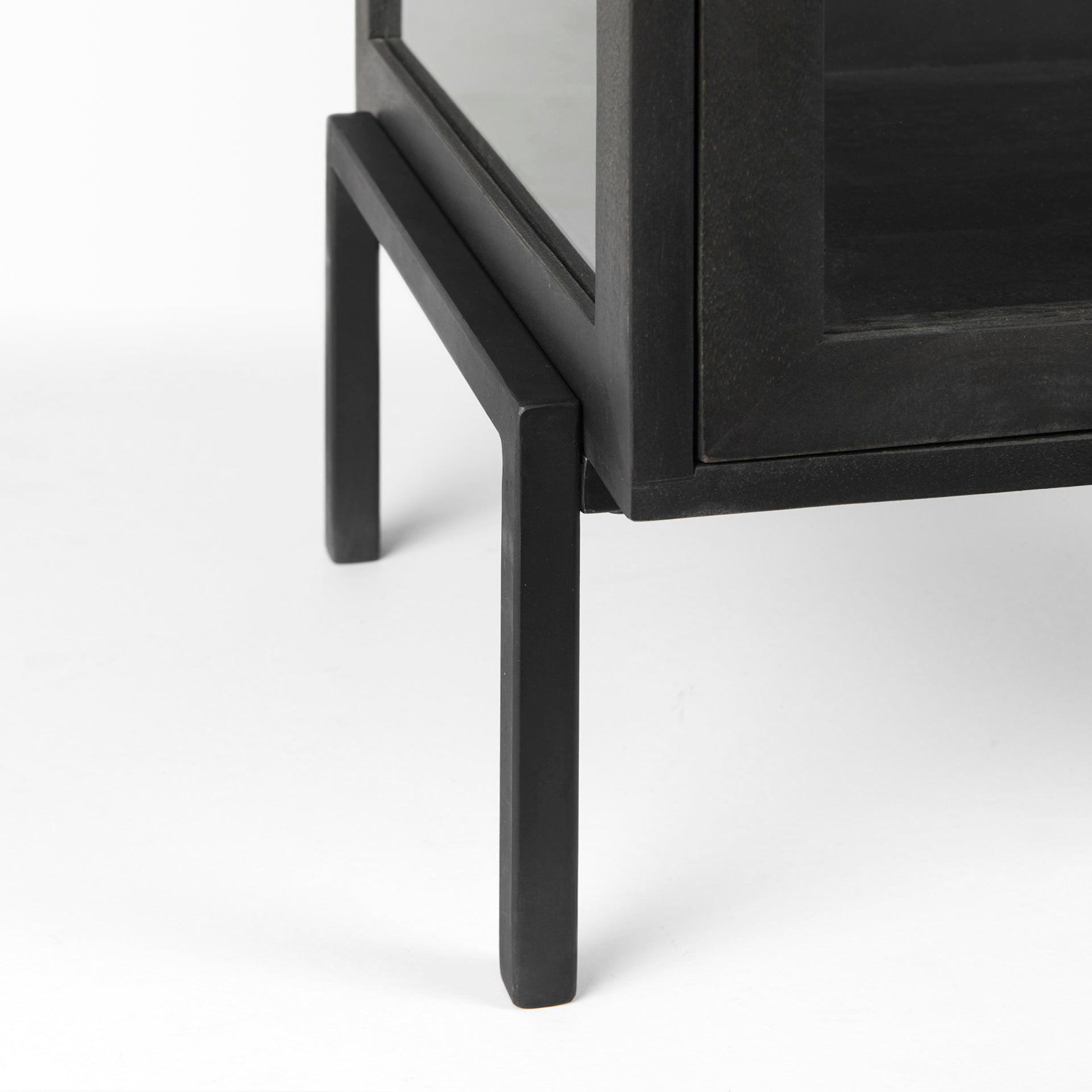 Arelius 20L x 18W x 26H Black - Brown Wood W/ Black Metal Frame End/Side Table - Central Designs
