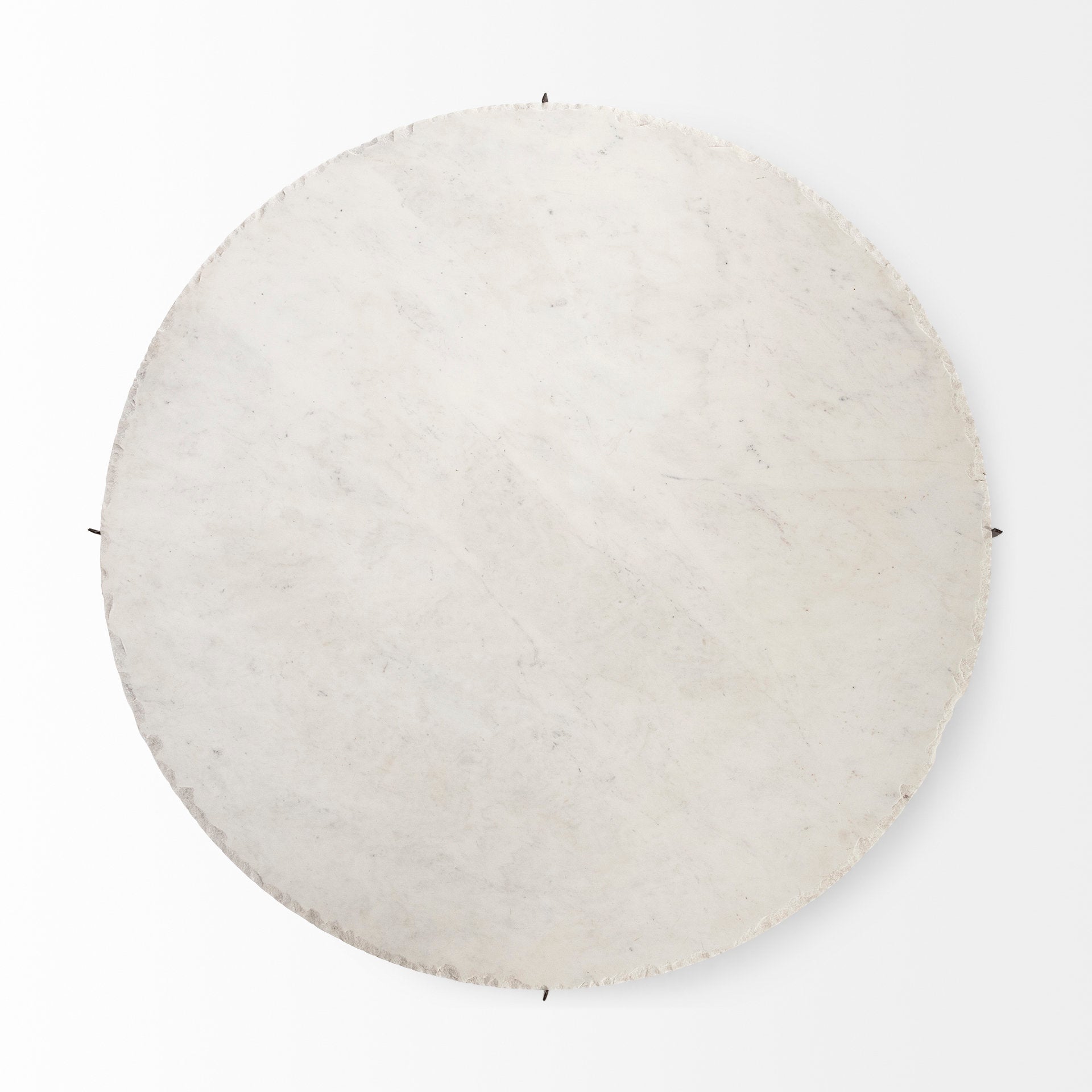 Reinhold 49" Round White Marble Top Gold Metal Base Coffee Table - Central Designs