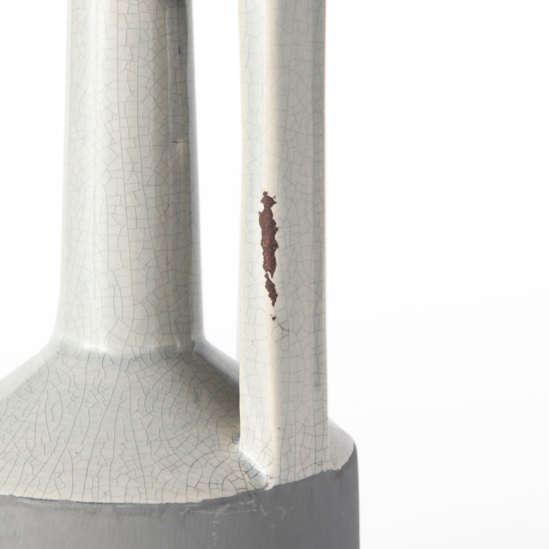 Burton 10.2H Small Two Tone Gray Ceramic Jug Vase - Central Designs
