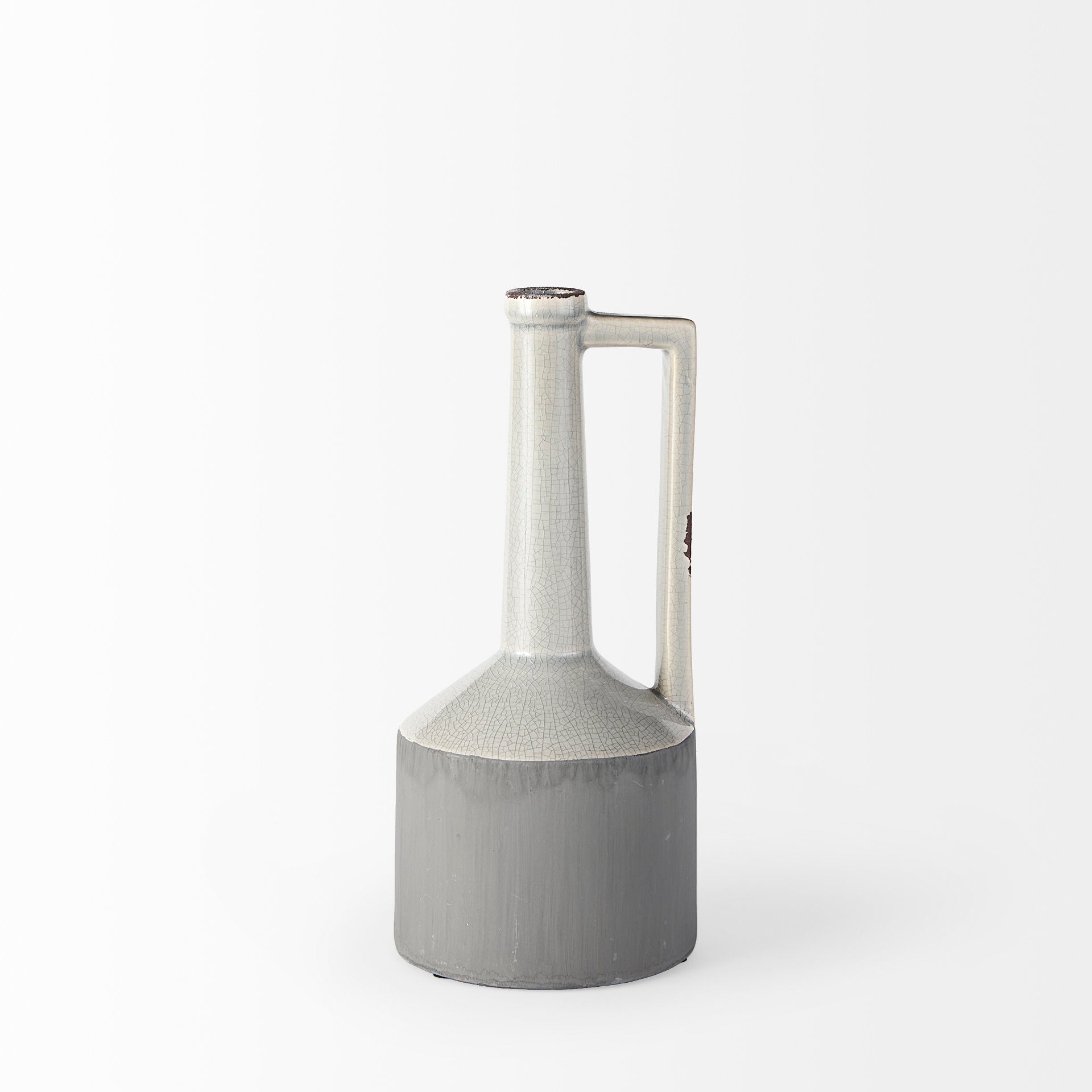 Burton 14.2H Medium Two Tone Gray Ceramic Jug Vase