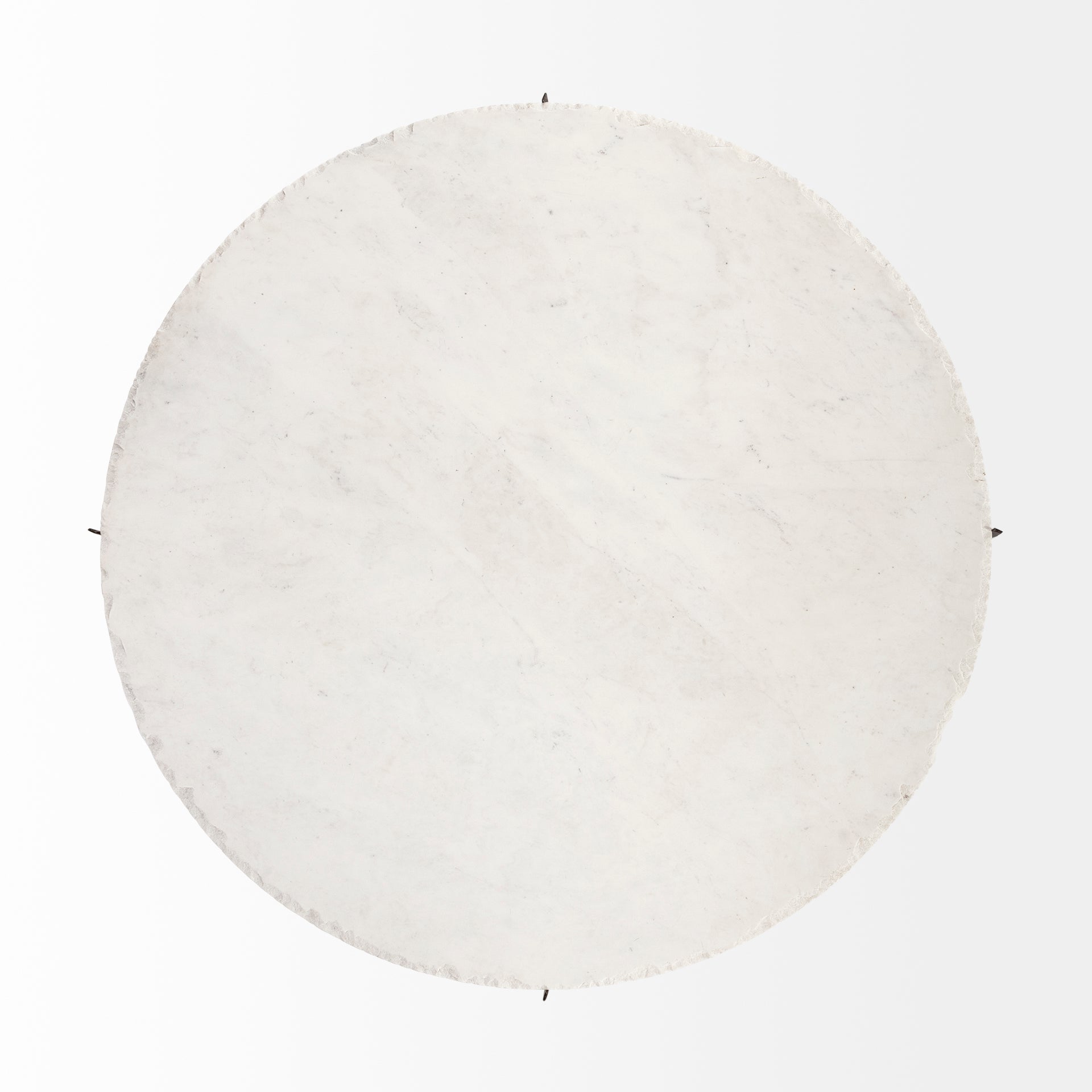 Reinhold 49" Round White Marble Top Gold Metal Base Coffee Table - Central Designs