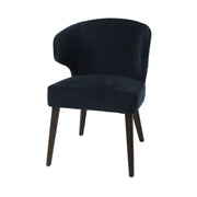 Niles 23.5L x 24.0W x 32.0H Navy Fabric Seat W/ Dark Brown Wooden Legs Wingback Dining Chair - Central Designs