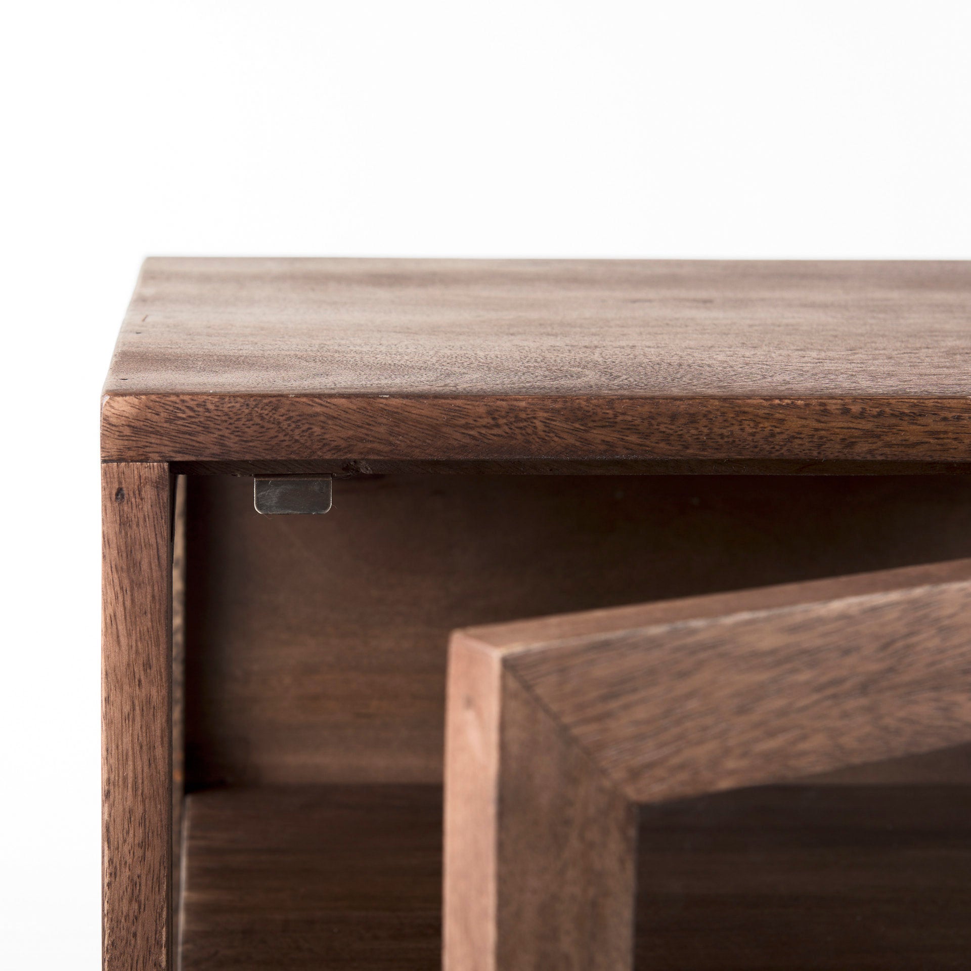Arelius 20L x 18W x 26H Medium Brown Wood W/ Black Metal Frame End/Side Table - Central Designs